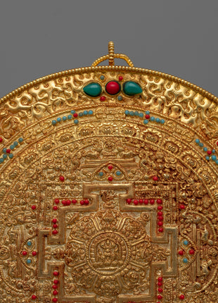 Wall Hanging Metal Mandala Thanka | Spiritual Home Decor