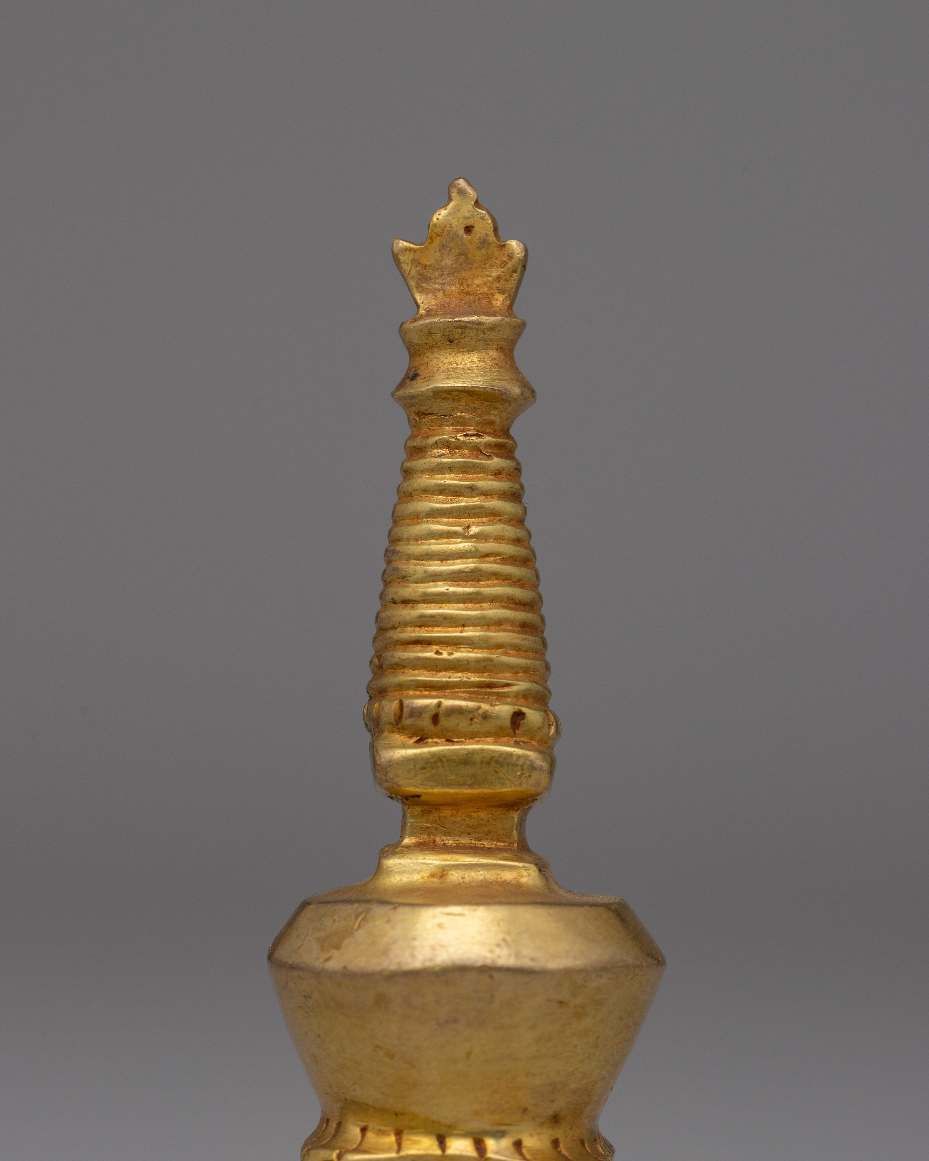 Elegant Gold-Plated Copper Stupa | Meditation and Spiritual Awakening