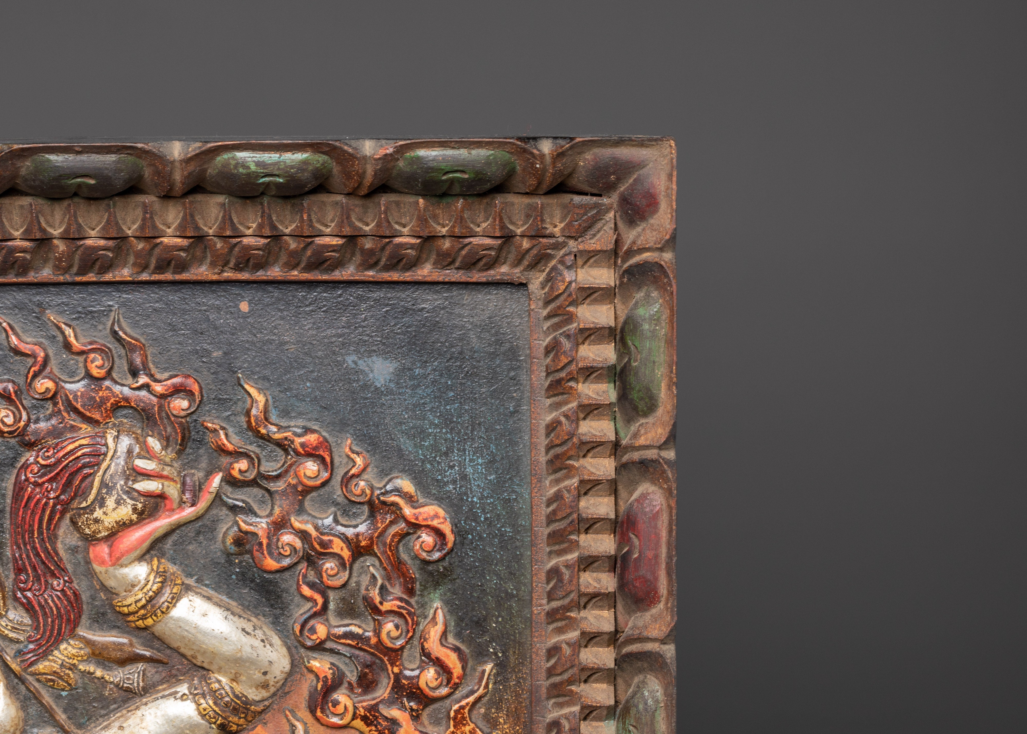 Vajrayogini Wooden Frame Wall Hanging | Sacred Tibetan Buddhist Art