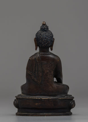 Oxidized Copper Shakyamuni Buddha Statue | A Symbol of Enlightenment and Serenity