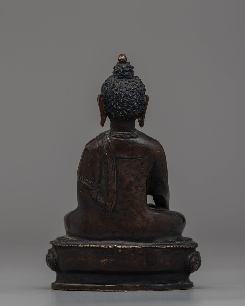 Oxidized Copper Shakyamuni Buddha Statue | A Symbol of Enlightenment and Serenity