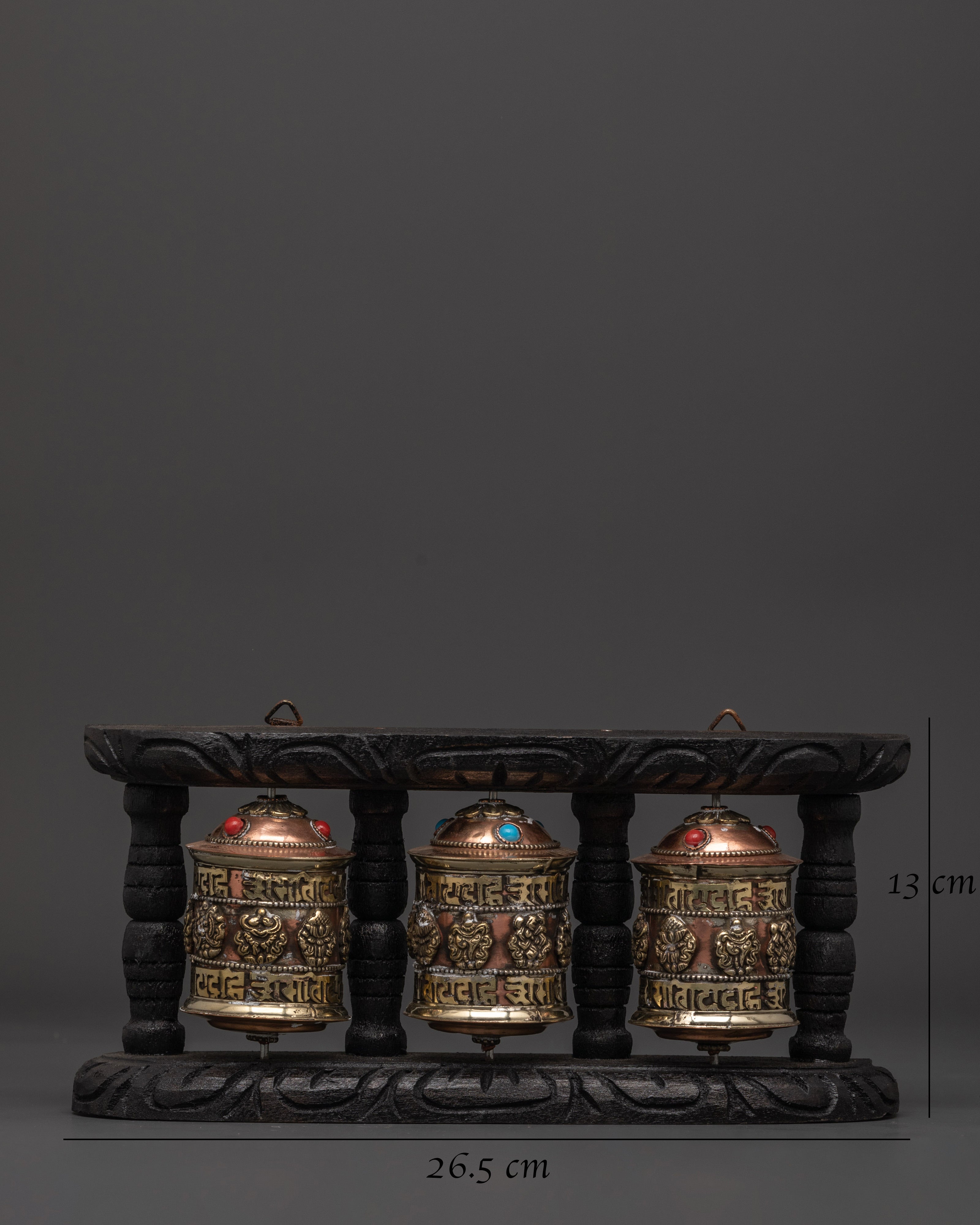 Handcarved Wooden Buddhist Prayer Wheel | For Mindful Meditation