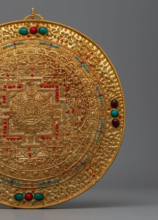 Wall Hanging Metal Mandala Thanka | Spiritual Home Decor