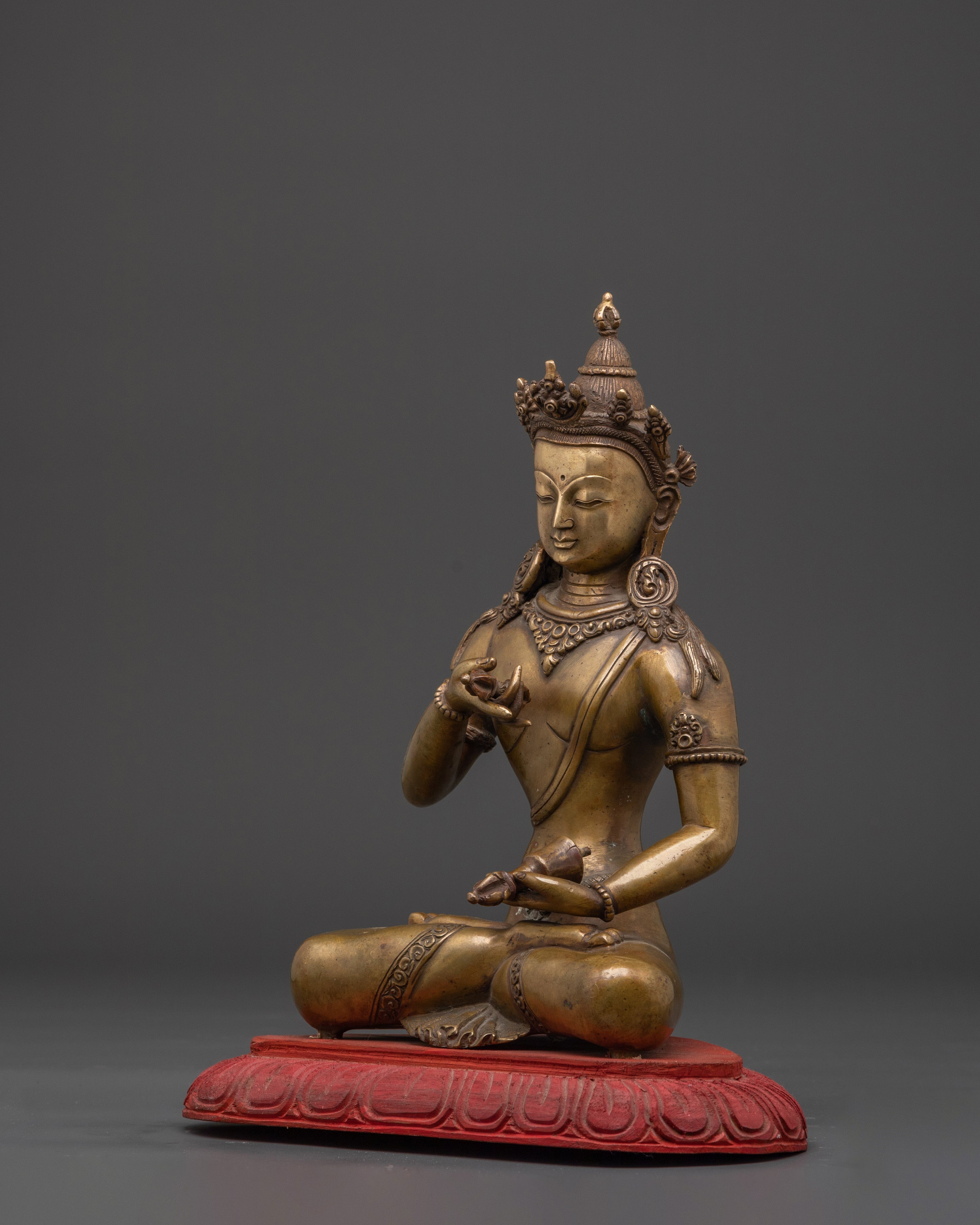 Handcrafted Brass Vajrasattva Statue | Tibetan Bodhisattva Sculpture
