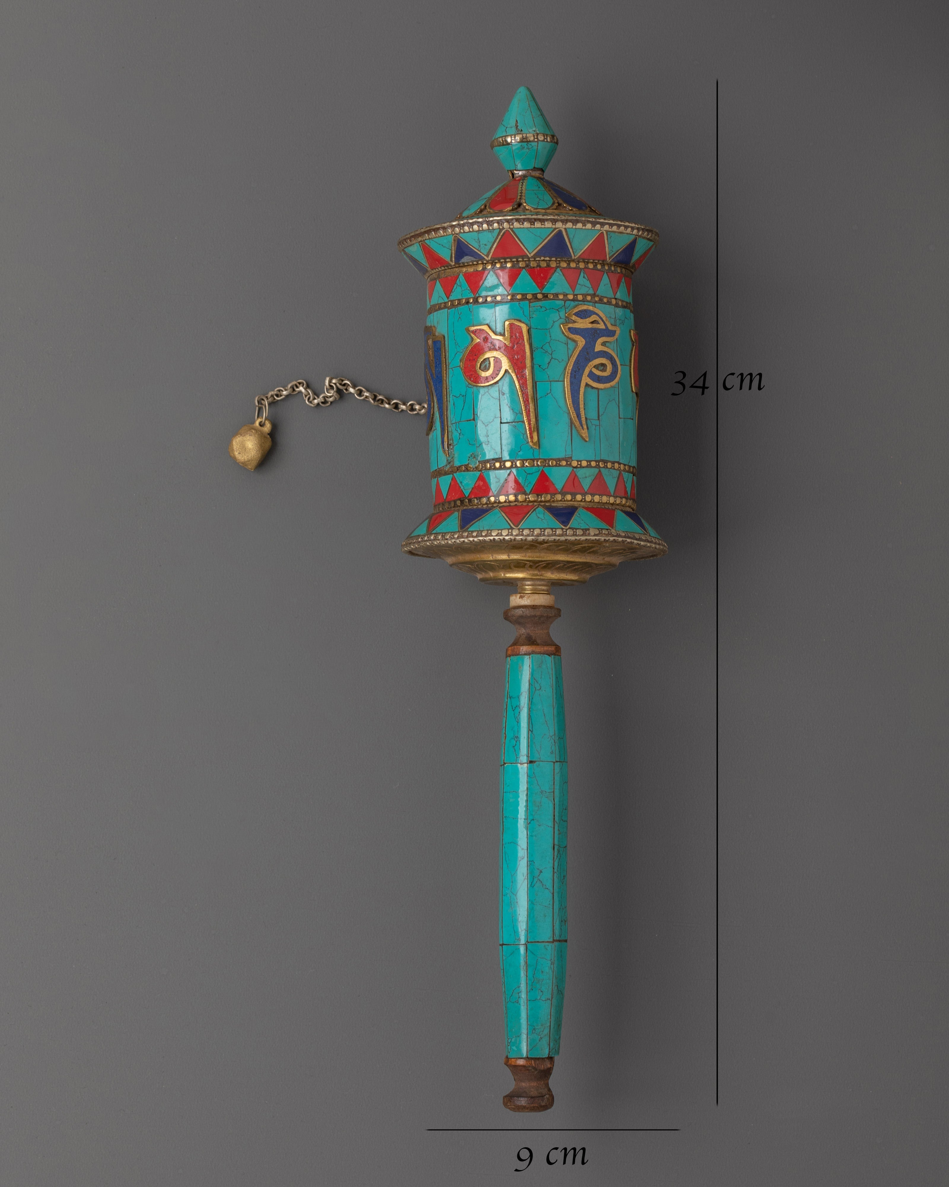 Handcrafted Tibetan Handheld Prayer Wheel | A Sacred Spiritual Tool