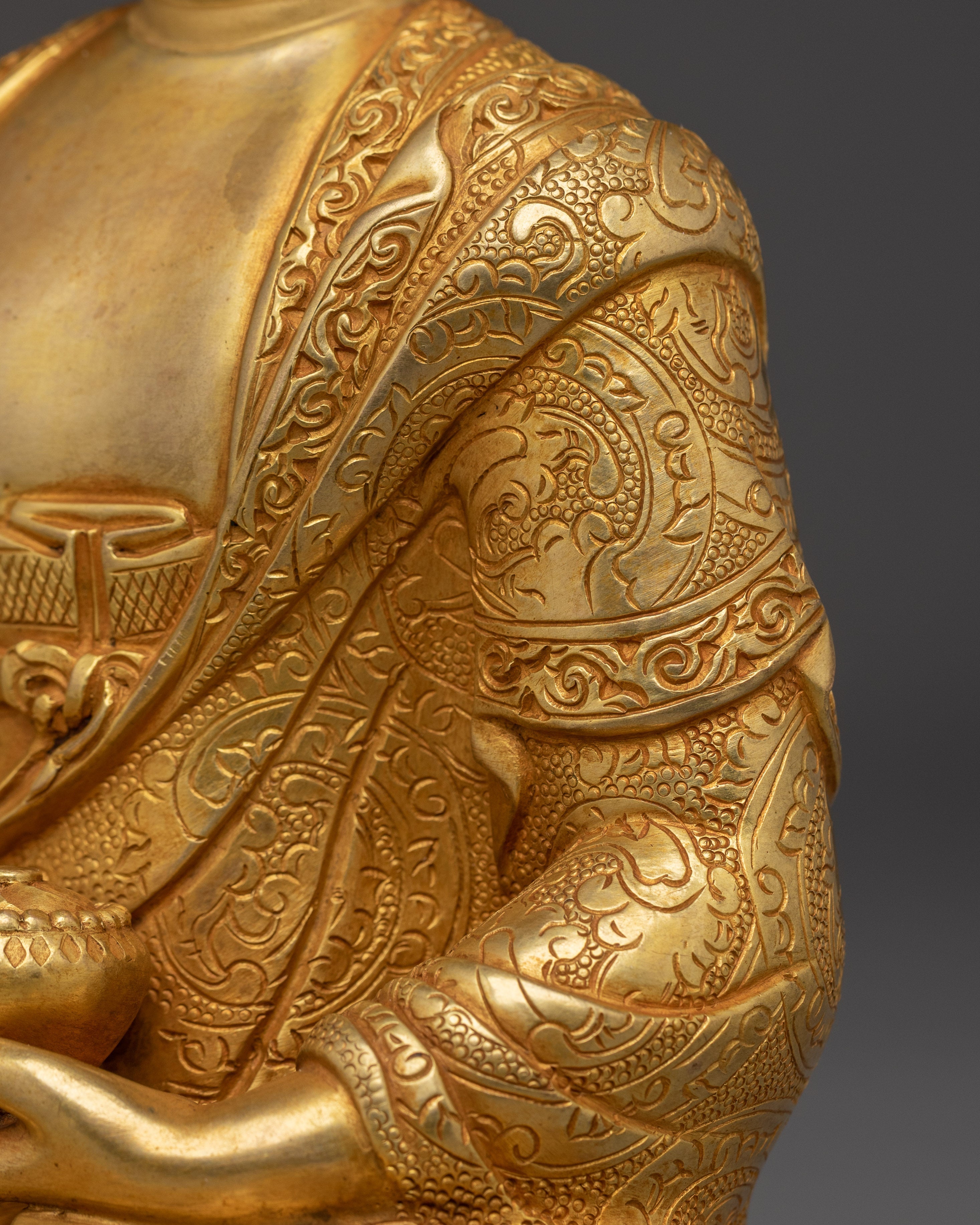 Gold Gilded Copper Shakyamuni Buddha Artwork | Perfect for Meditation and Altar Decor