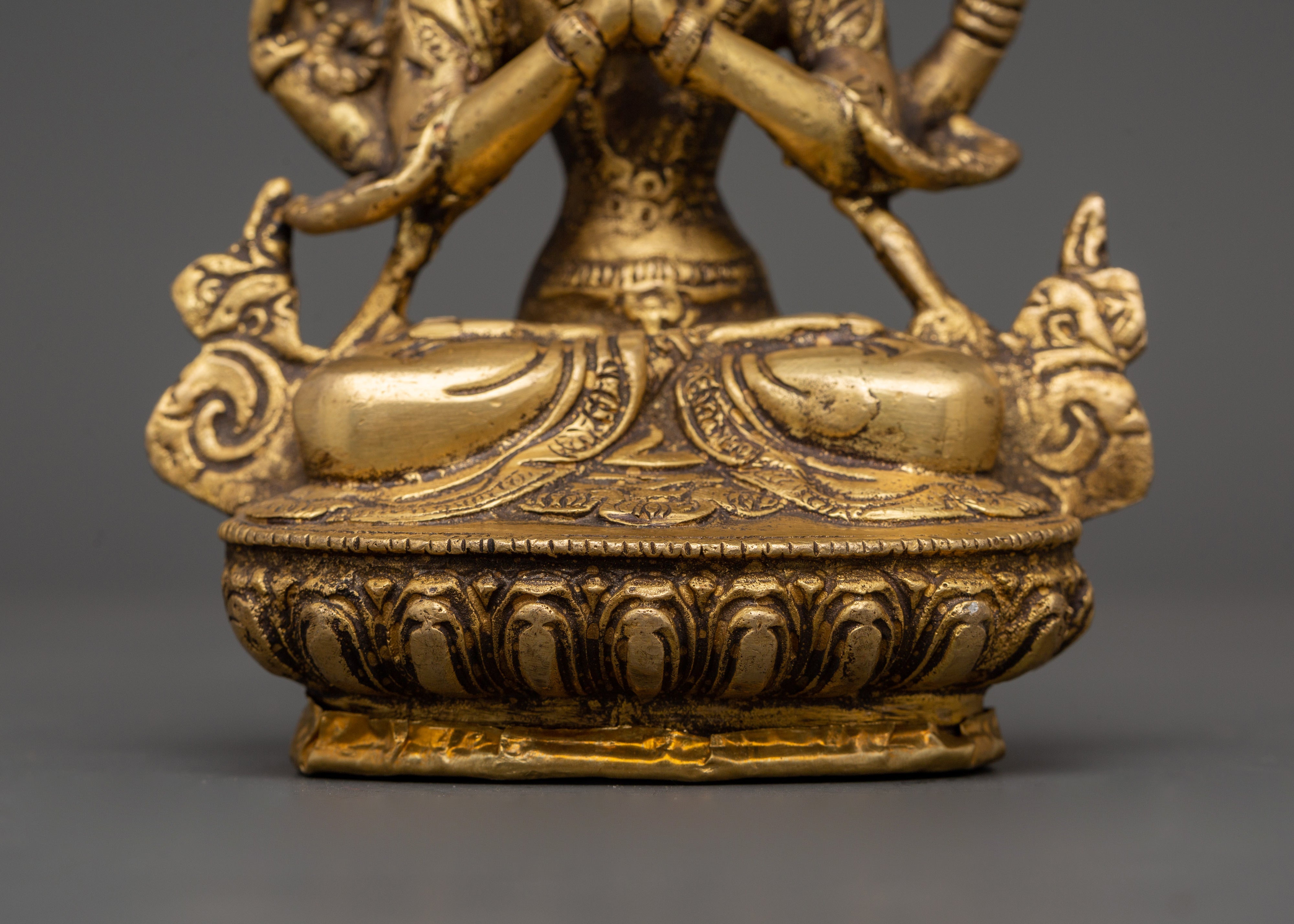 Handcrafted Brass Chenresig Statue | Tibetan Buddha of Compassion