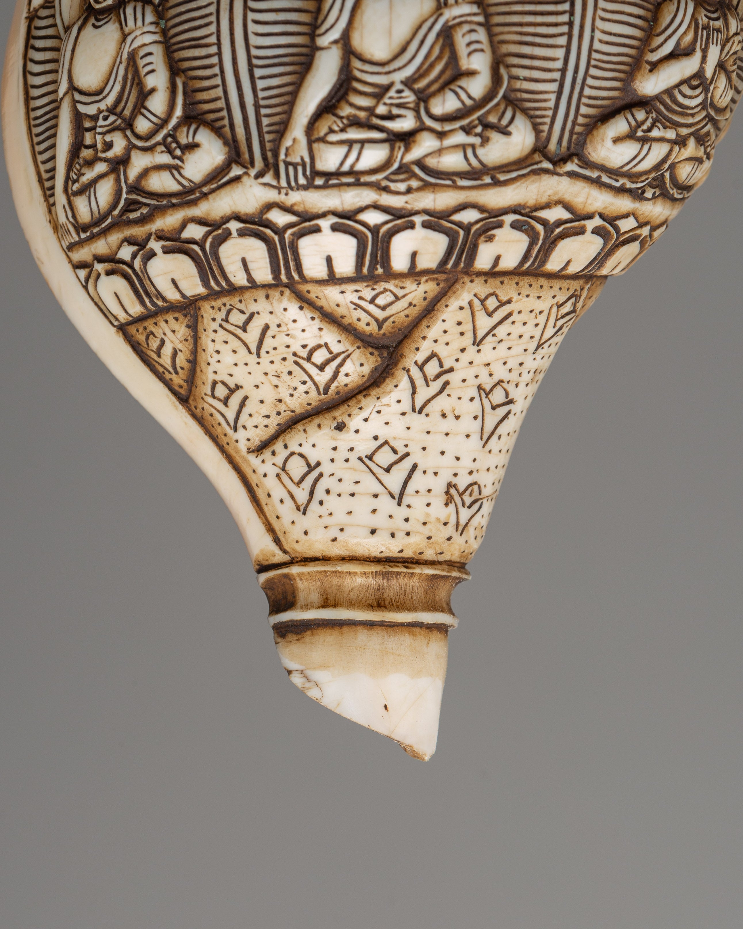 Hand-Carved Conch Shell | A Sacred Shankha for Rituals & Meditation