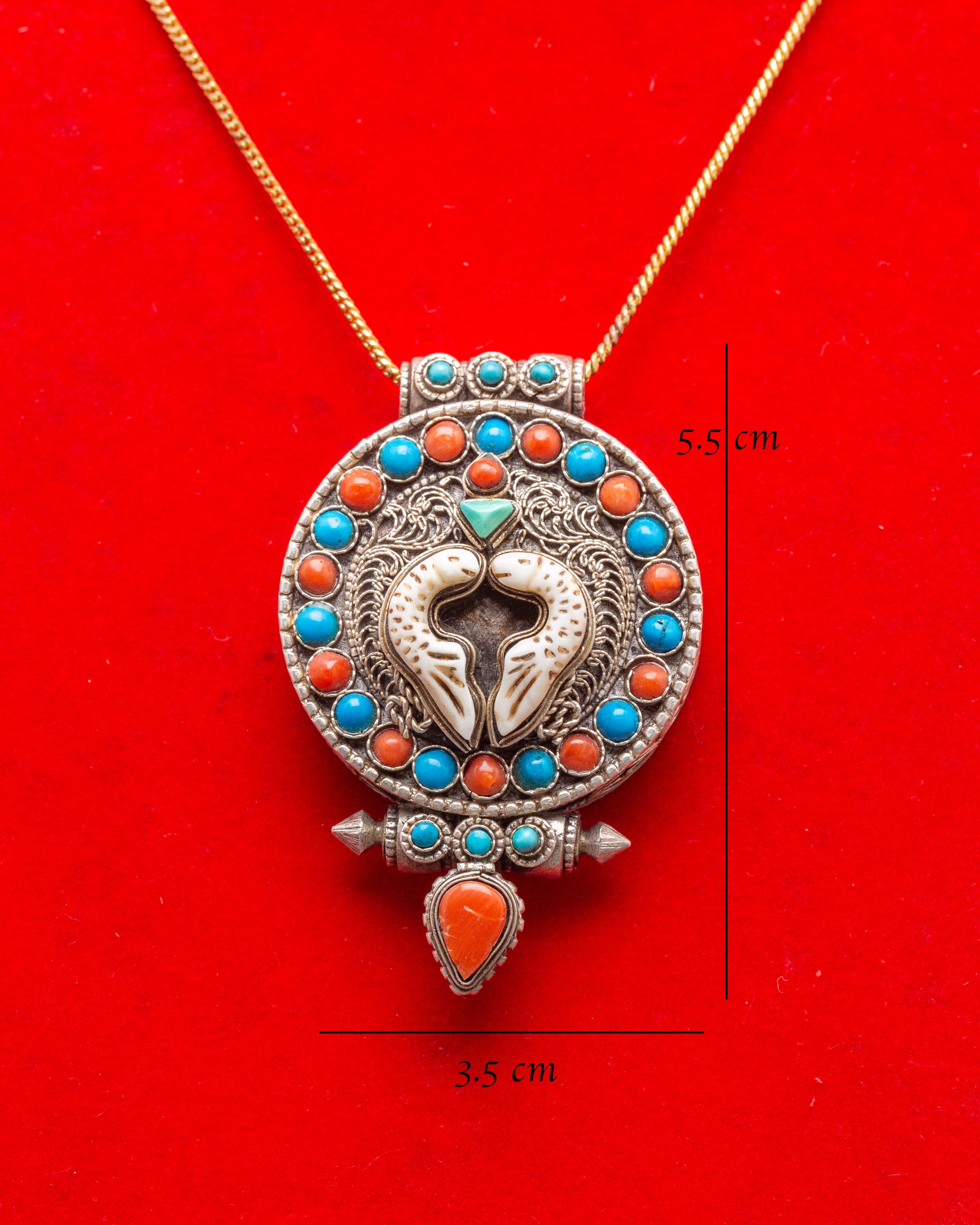 Sacred Buddhist Ghau Box Locket | Traditional Tibetan Amulet for Prosperity