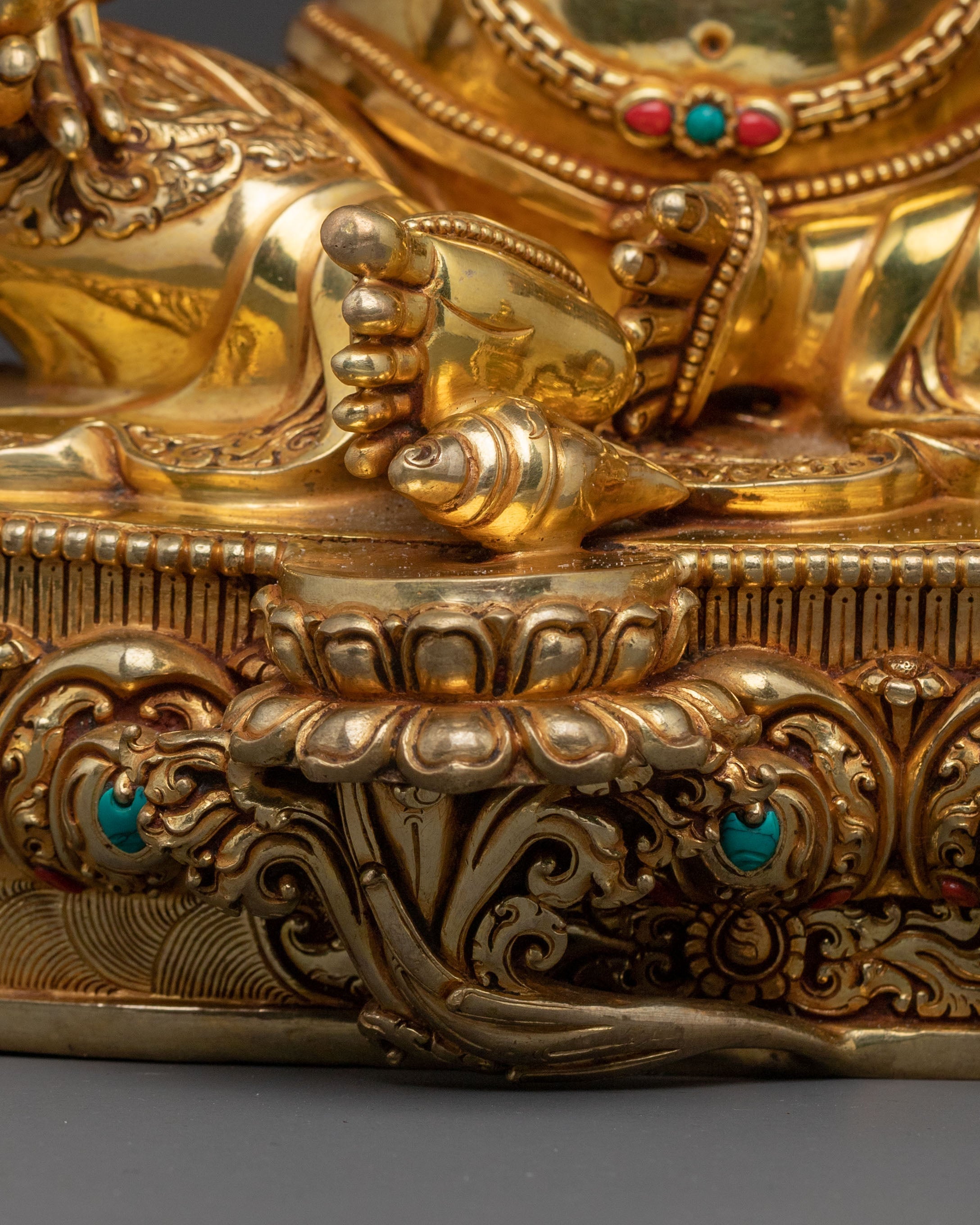 Prosperous Dzambhala Wealth Statue – Gilded Masterpiece