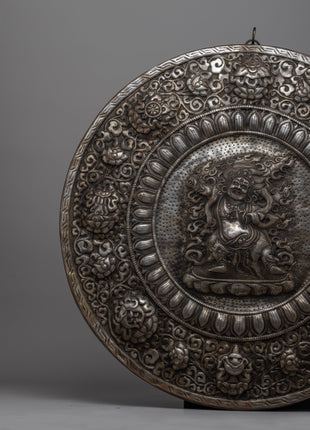 Traditional Vajrapani Metal Thangka | Sacred Tibetan Artwork for Strength and Protection