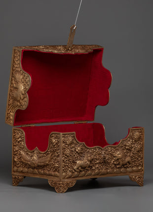 Copper Treasure Box with Gold Plating | Snow Lion Guardians