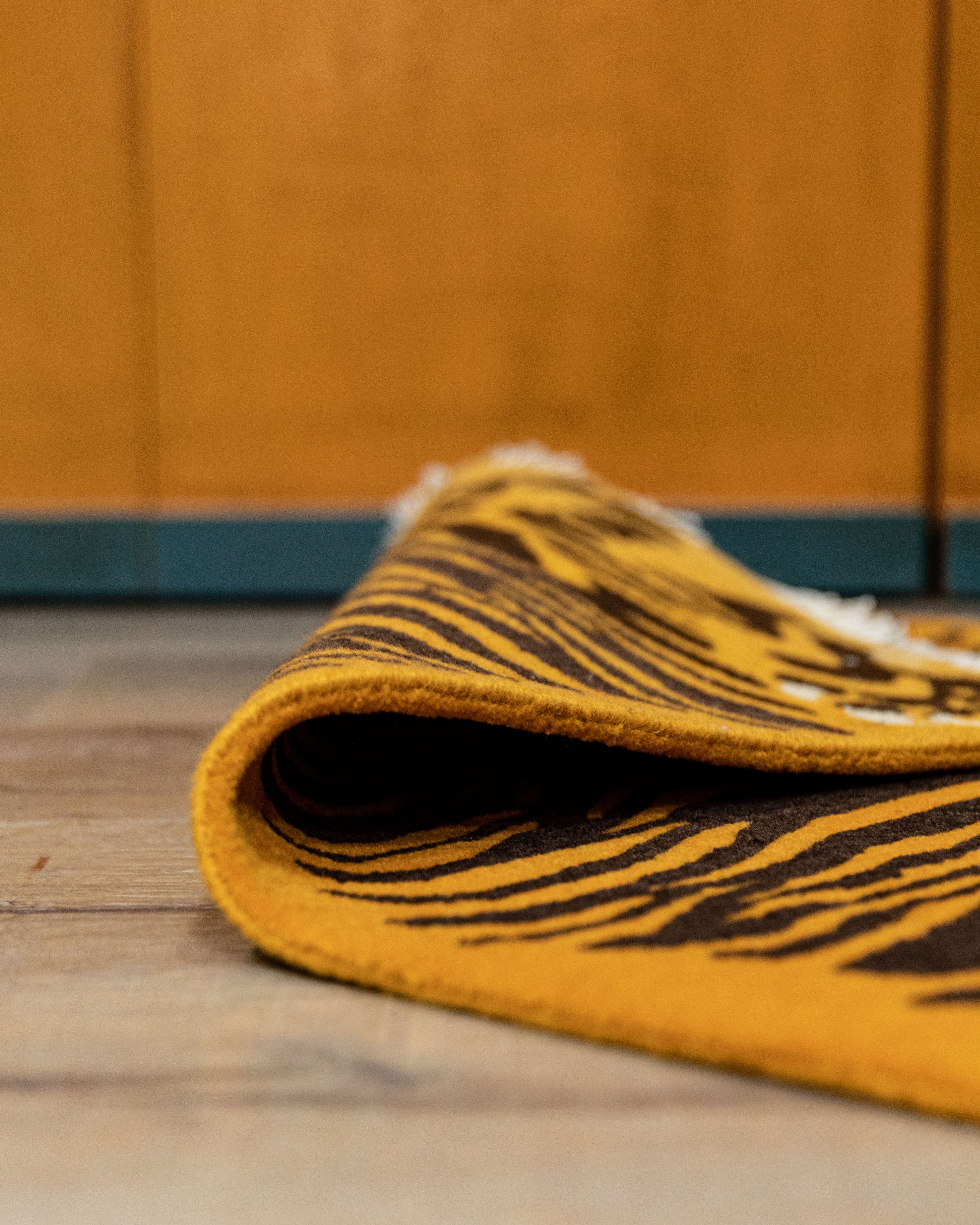 Tibetan Traditional Tiger Print Rug | Handcrafted Wool Rug with 100 Knot Detail