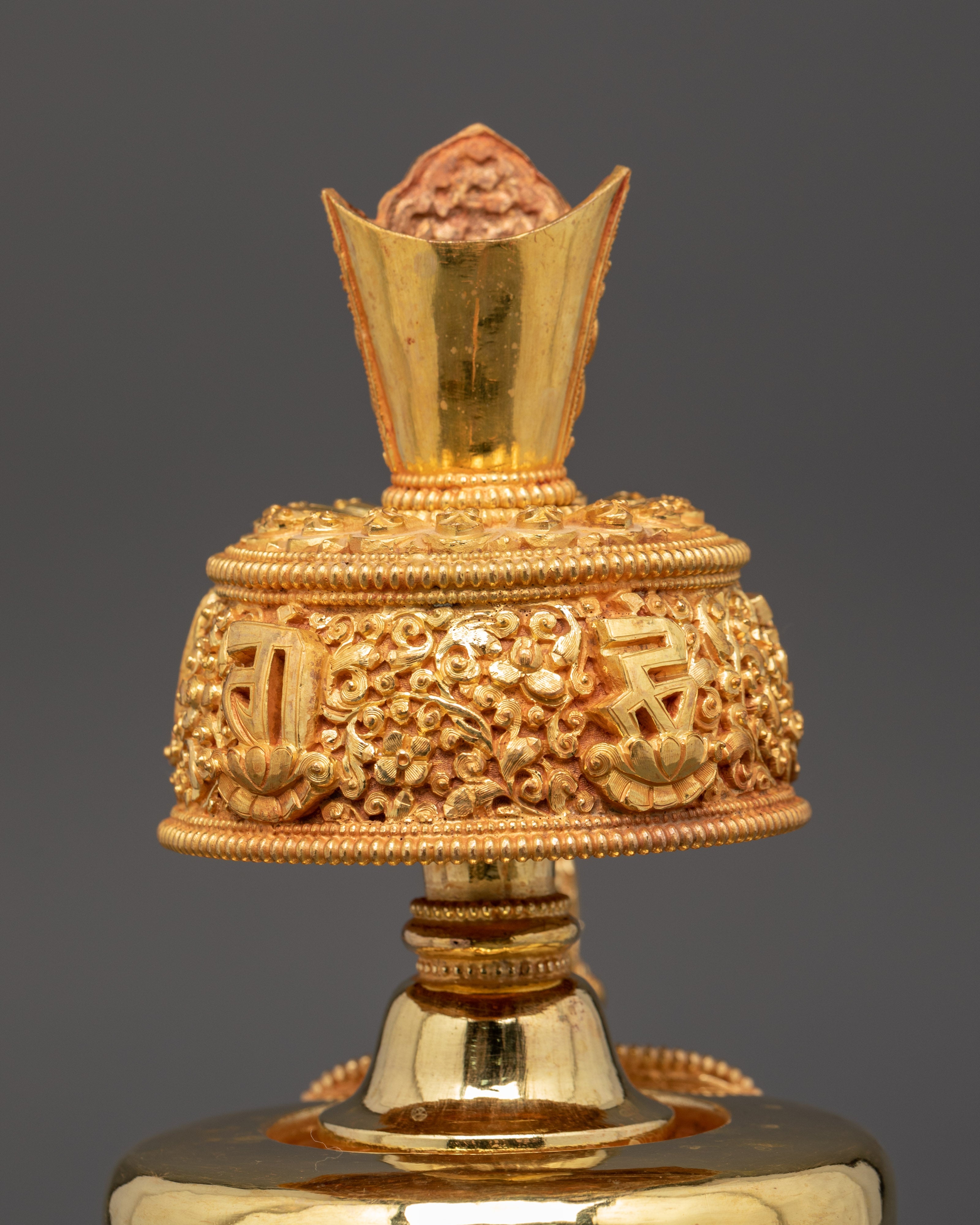 Large Gold-Plated Tibetan Bhumba Ritual Set | Spiritual Temple Decor