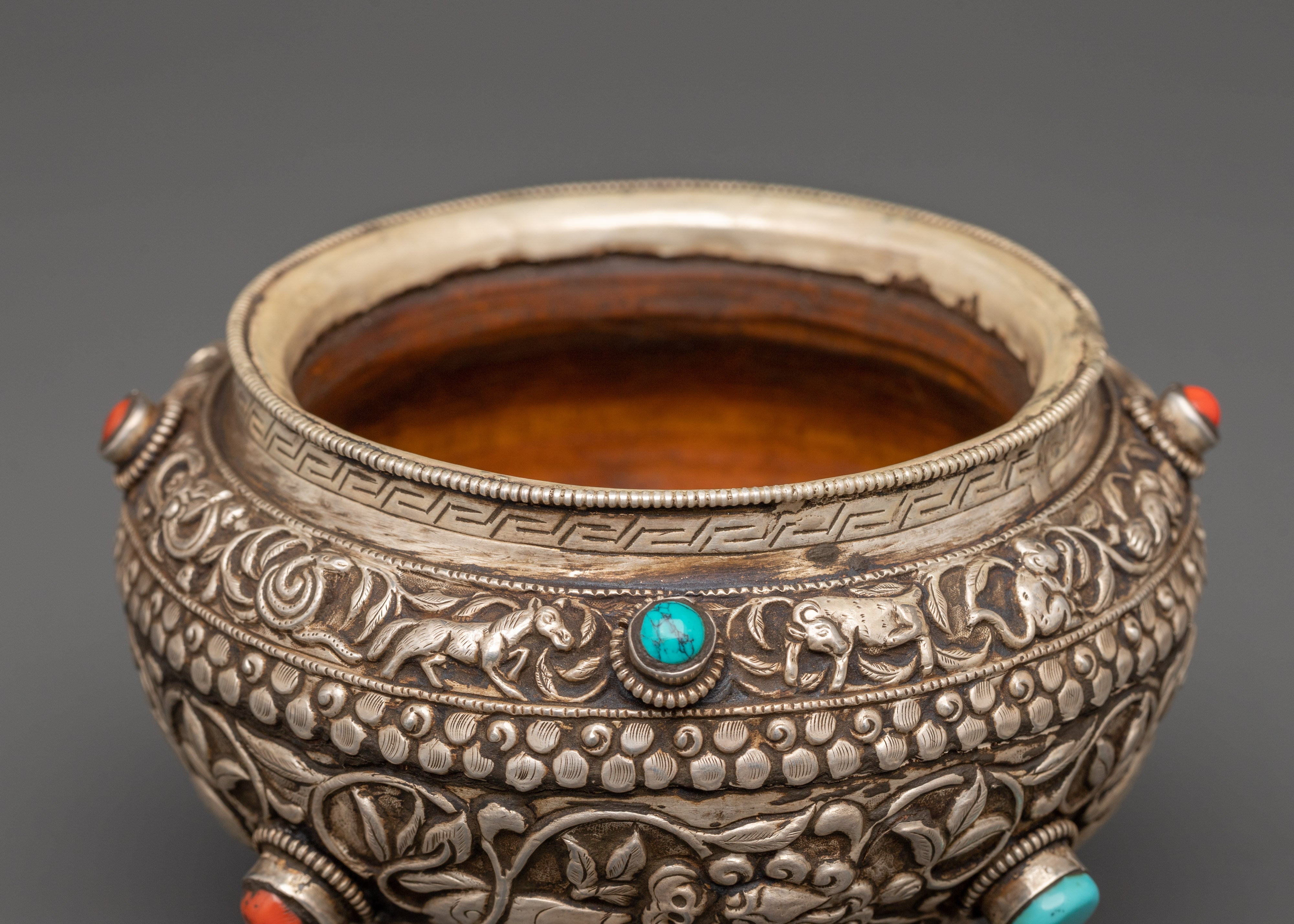 Rice Pot Crafted with Pure Silver | Religious Decor