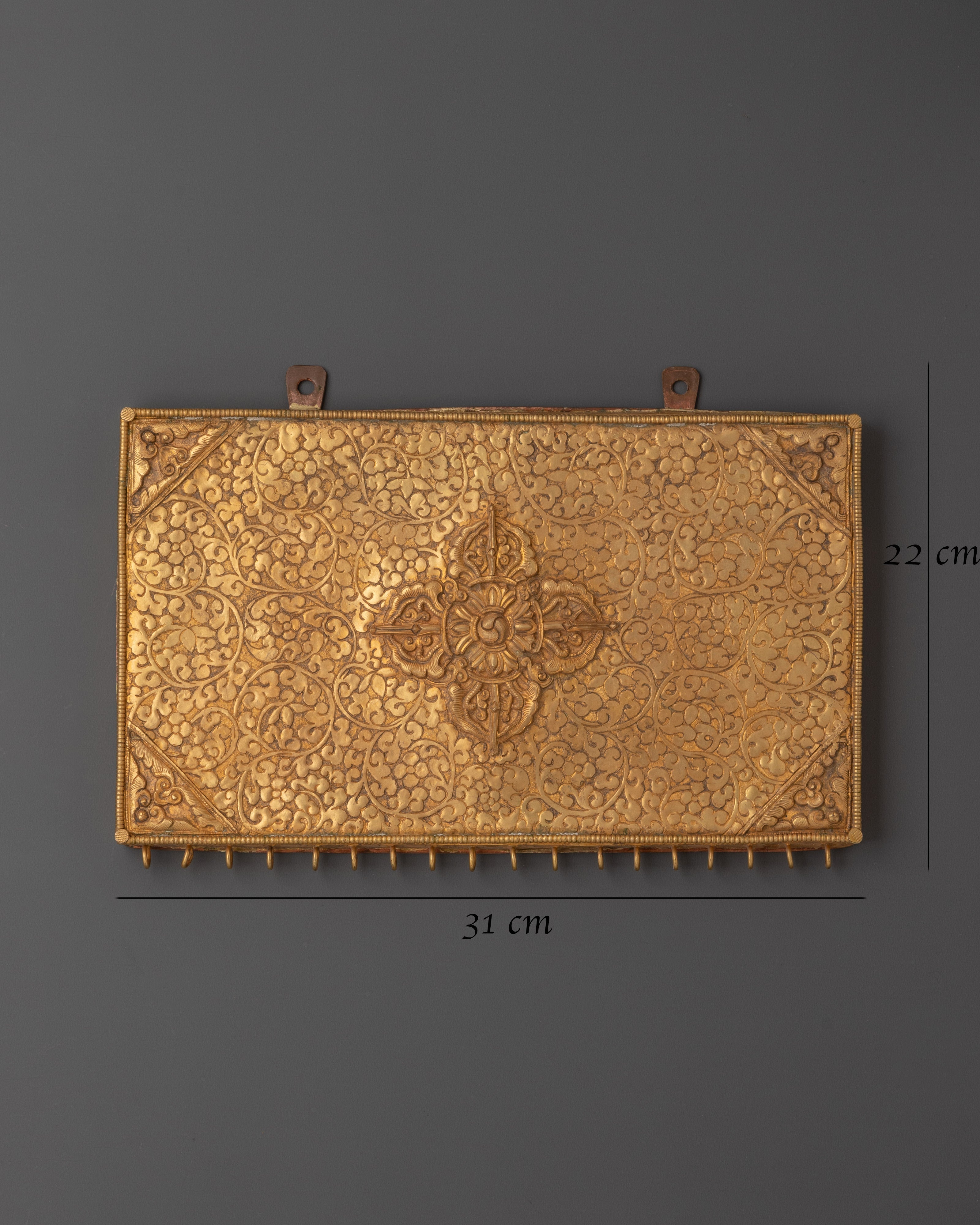 Bisho Vajra Wall Hanging | Gold Plated Copper Tibetan Art