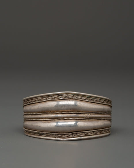 Sterling Silver Tibetan Cuff Bracelet
