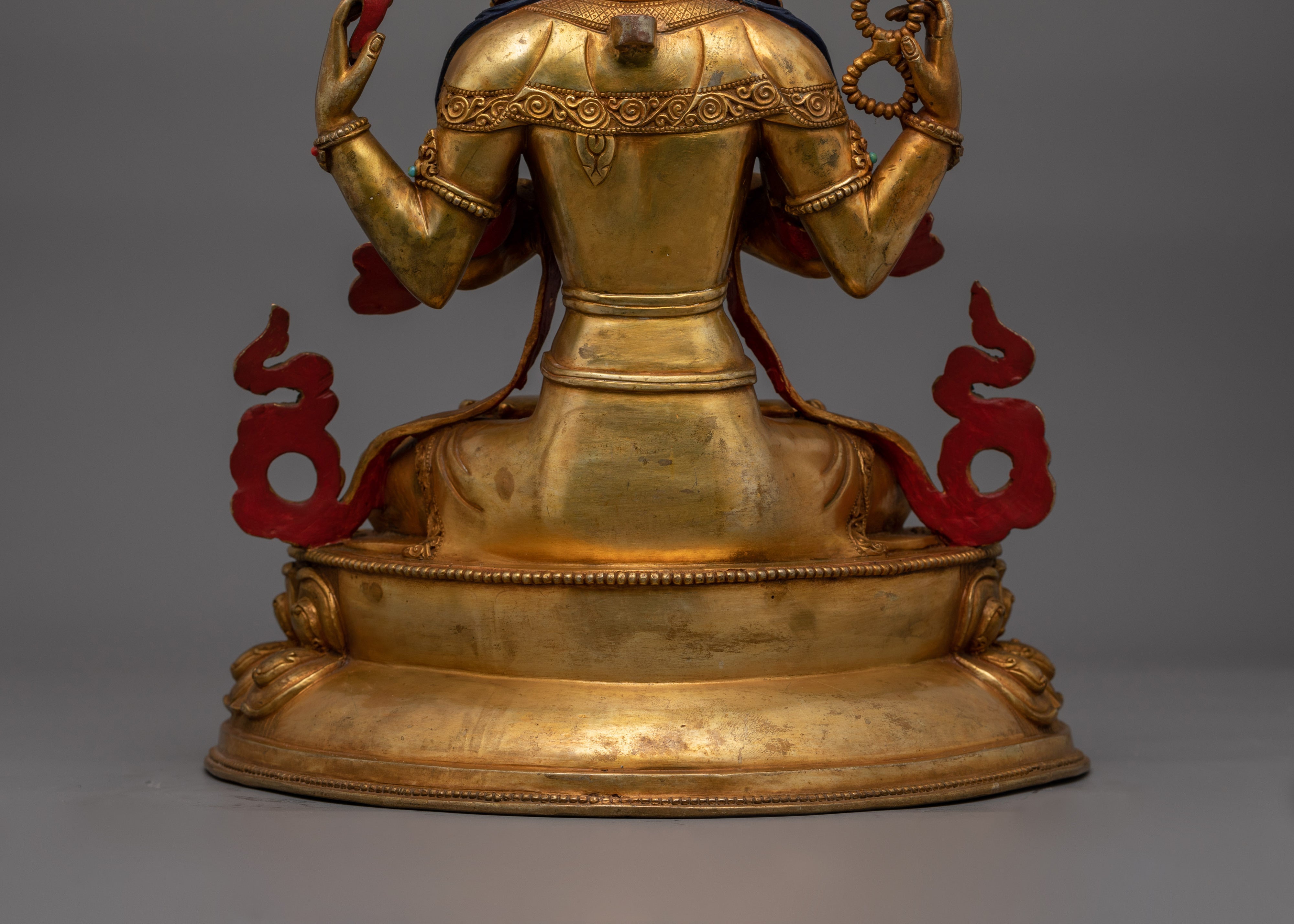Four Armed Bodhisattva Avalokiteshvara Sculpture | Traditional Artwork