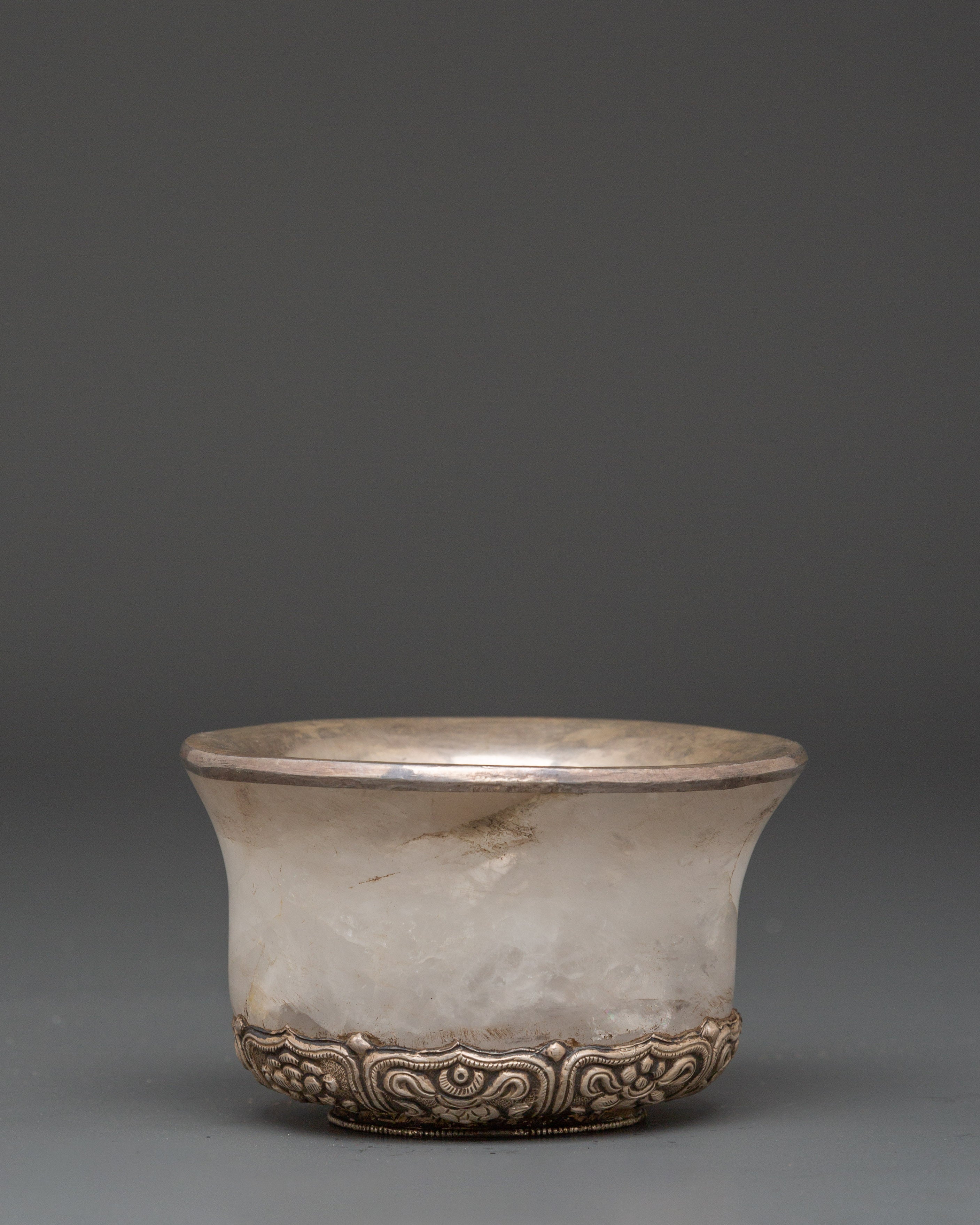 Tibetan Silver Offering Bowl 