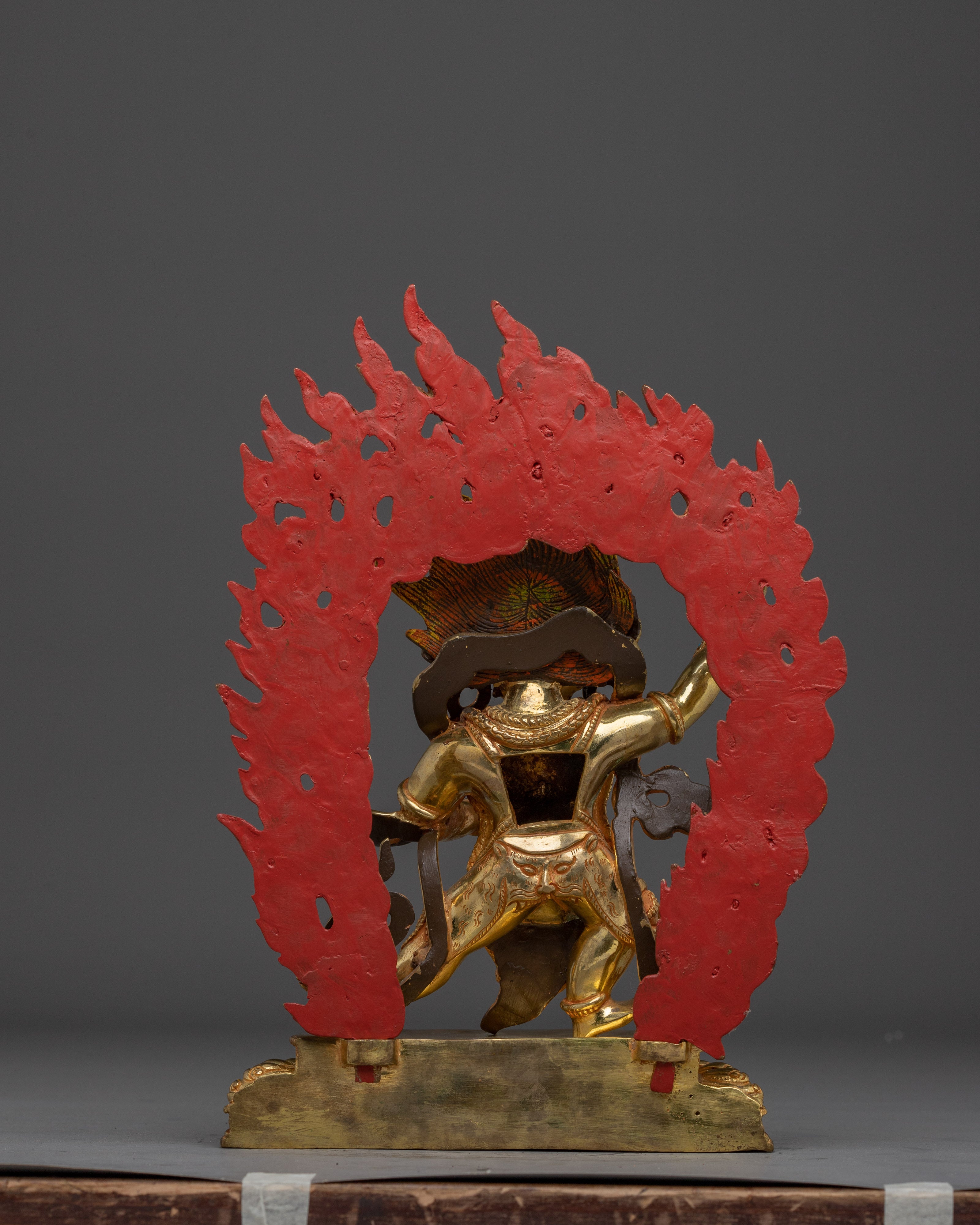 Copper Vajrapani Sculpture with Gemstones | Buddhist Protector for Shrine