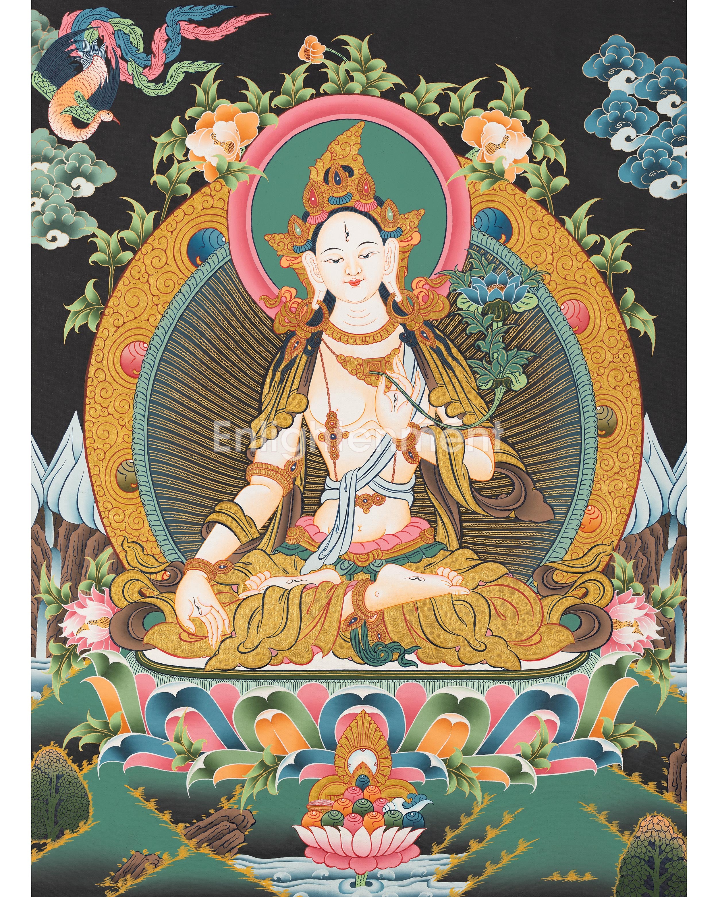 White Tara Thangka Painting | Female Bodhisattva Art