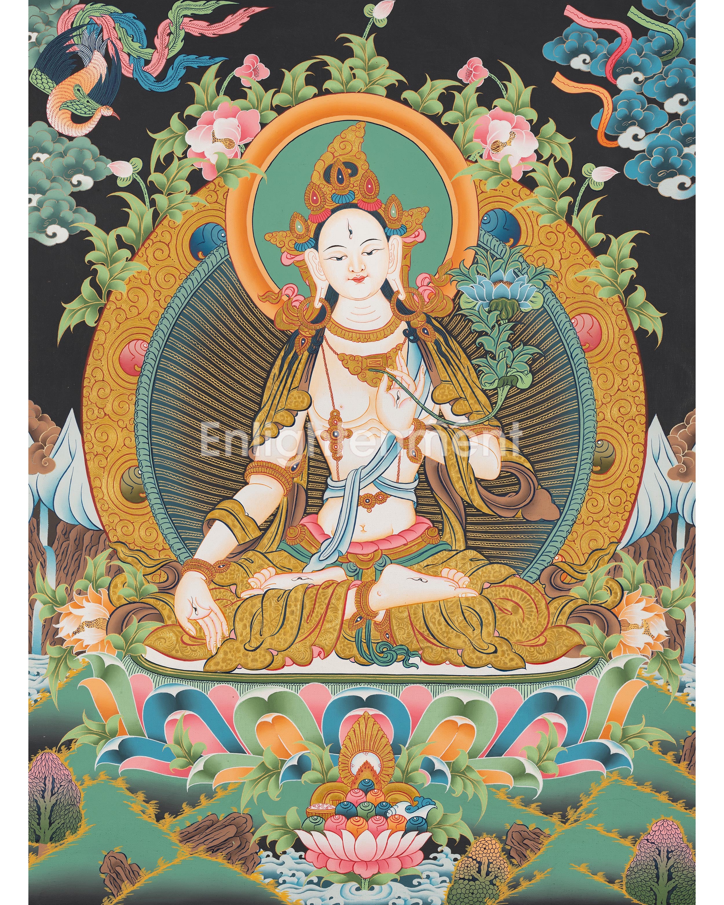 White Tara Thangka Painting | Female Bodhisattva Art