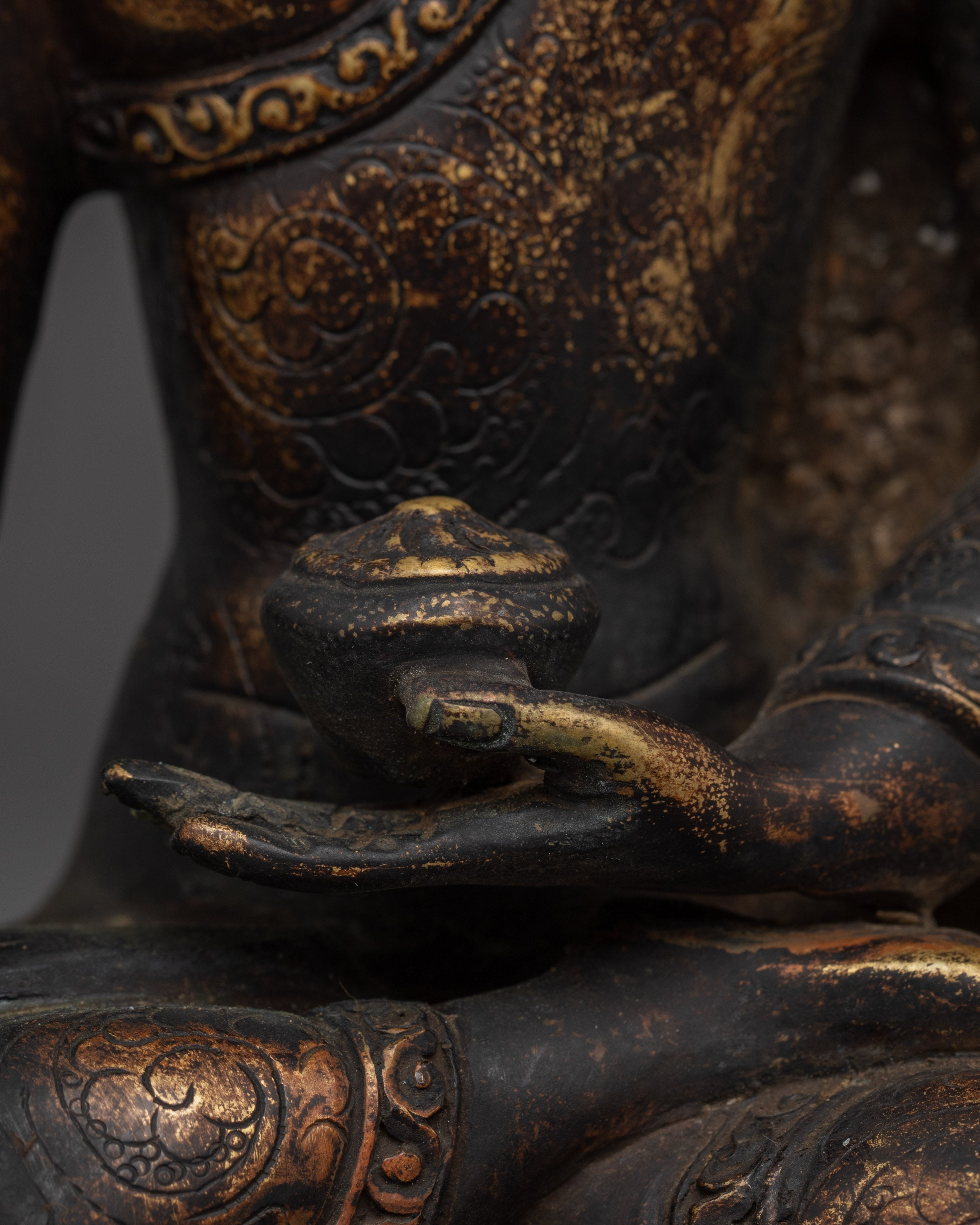 Shakyamuni Buddha Statue with Antique Finish | Spiritual Decor Artwork