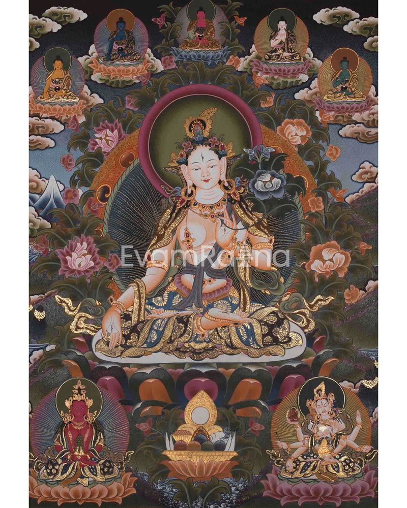 Divine White Tara Thangka | Tibetan Wall Hanging