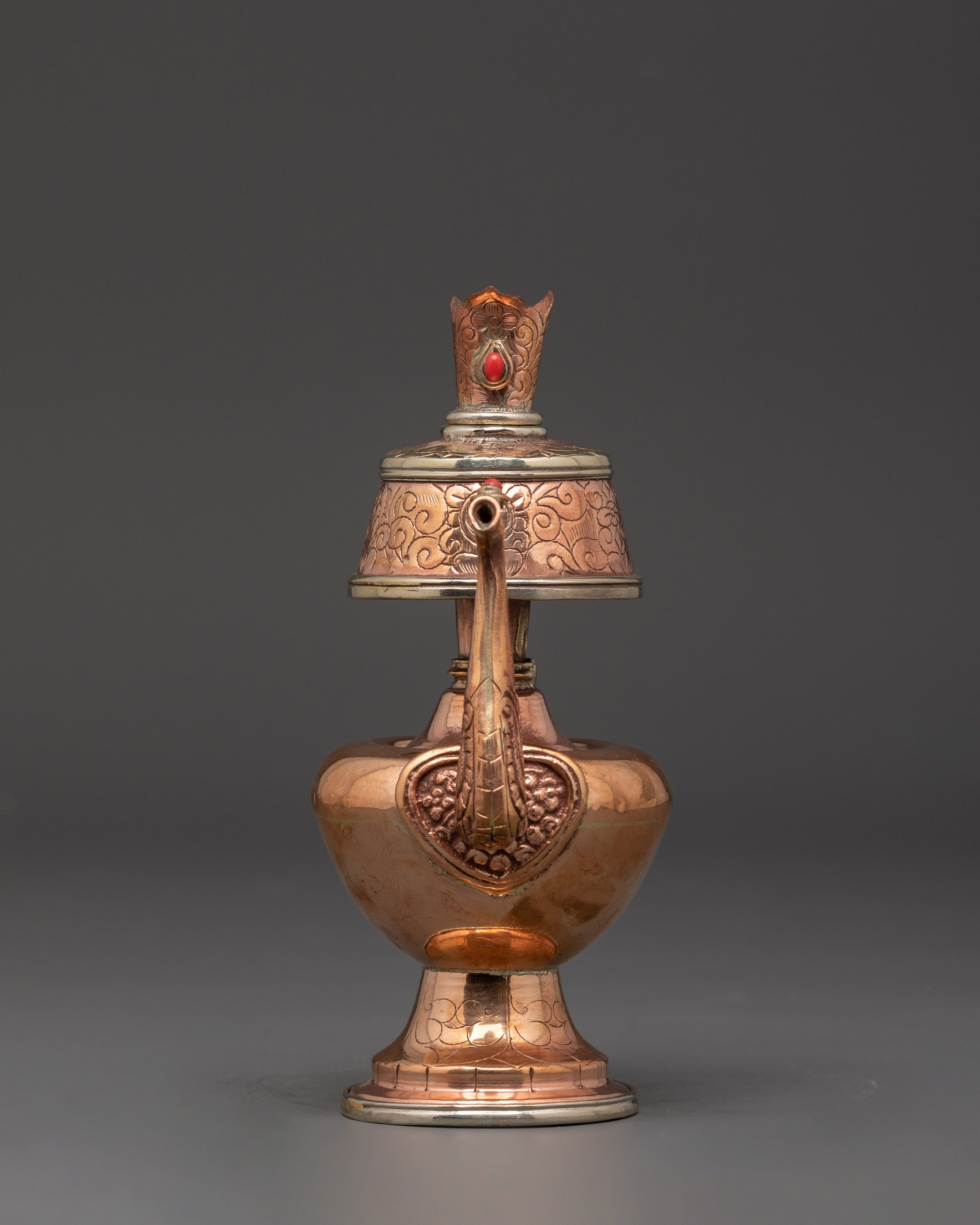 Handcrafted Bumpa Set with Crown Lids | Tibetan Ritual Offering Vessels