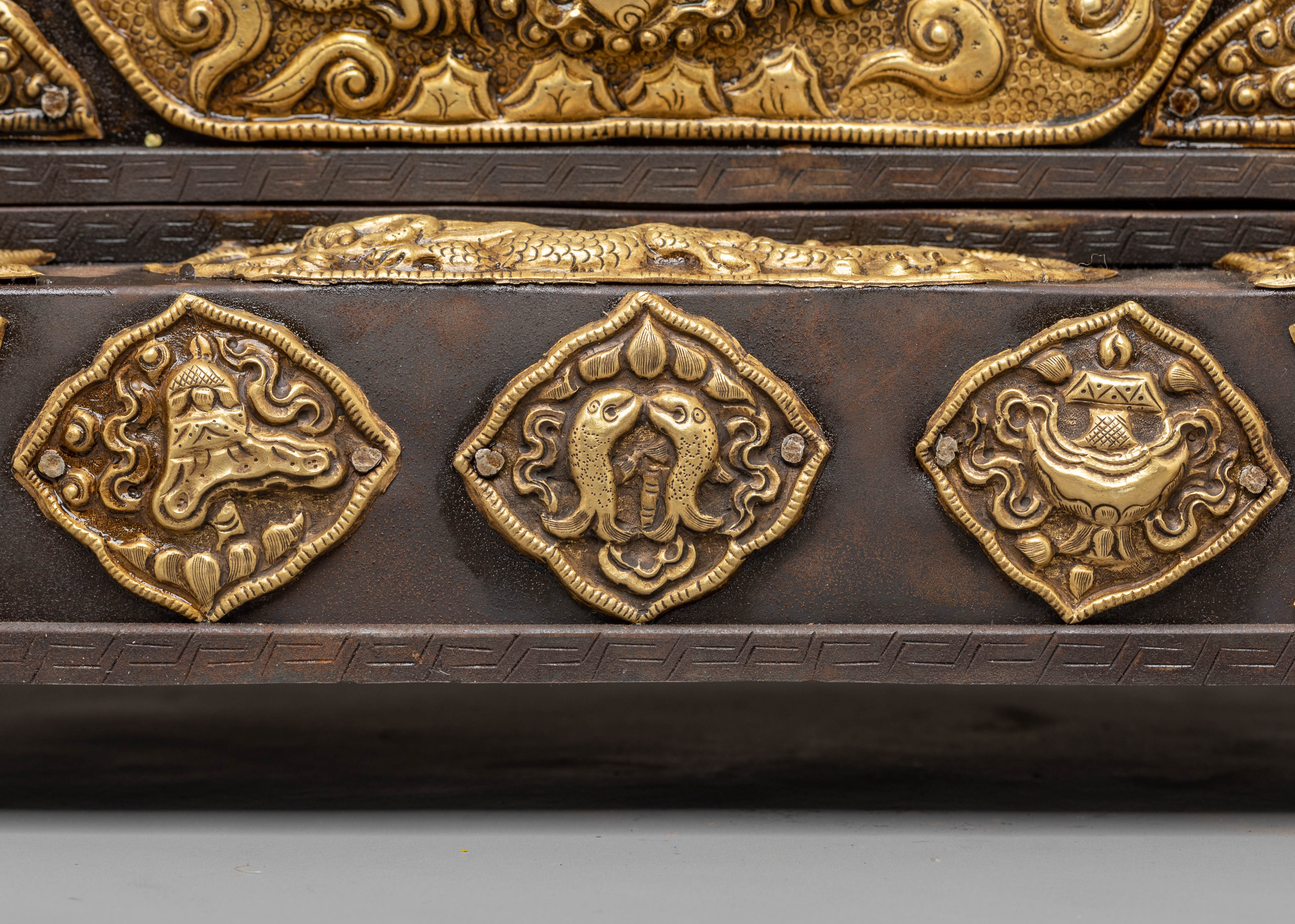 Handcrafted Tibetan Style Gold Tissue Box | Luxury Tibetan Decor