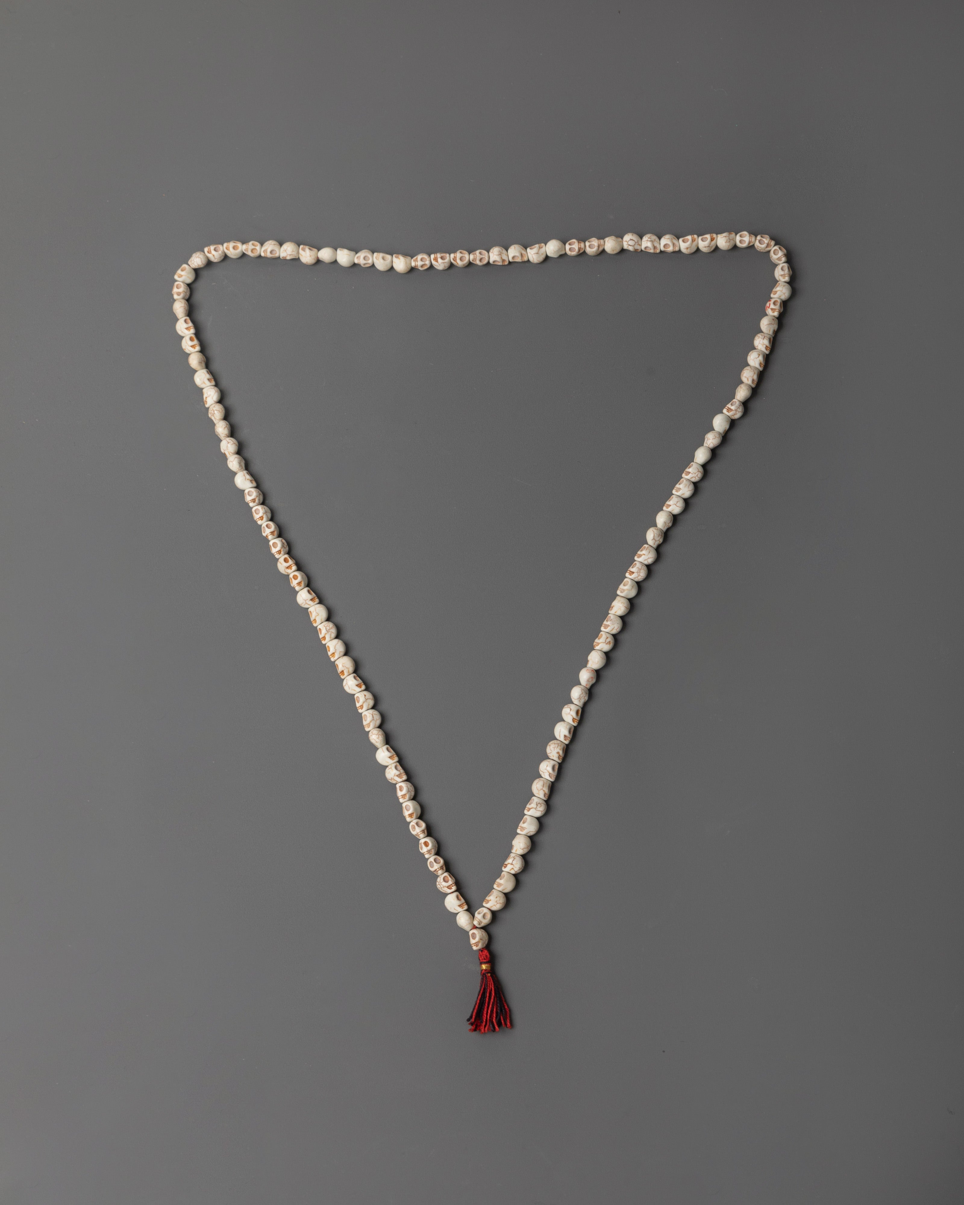 Sacred Buddhist Meditation Mala With Skull Design | 108 Prayer Beads