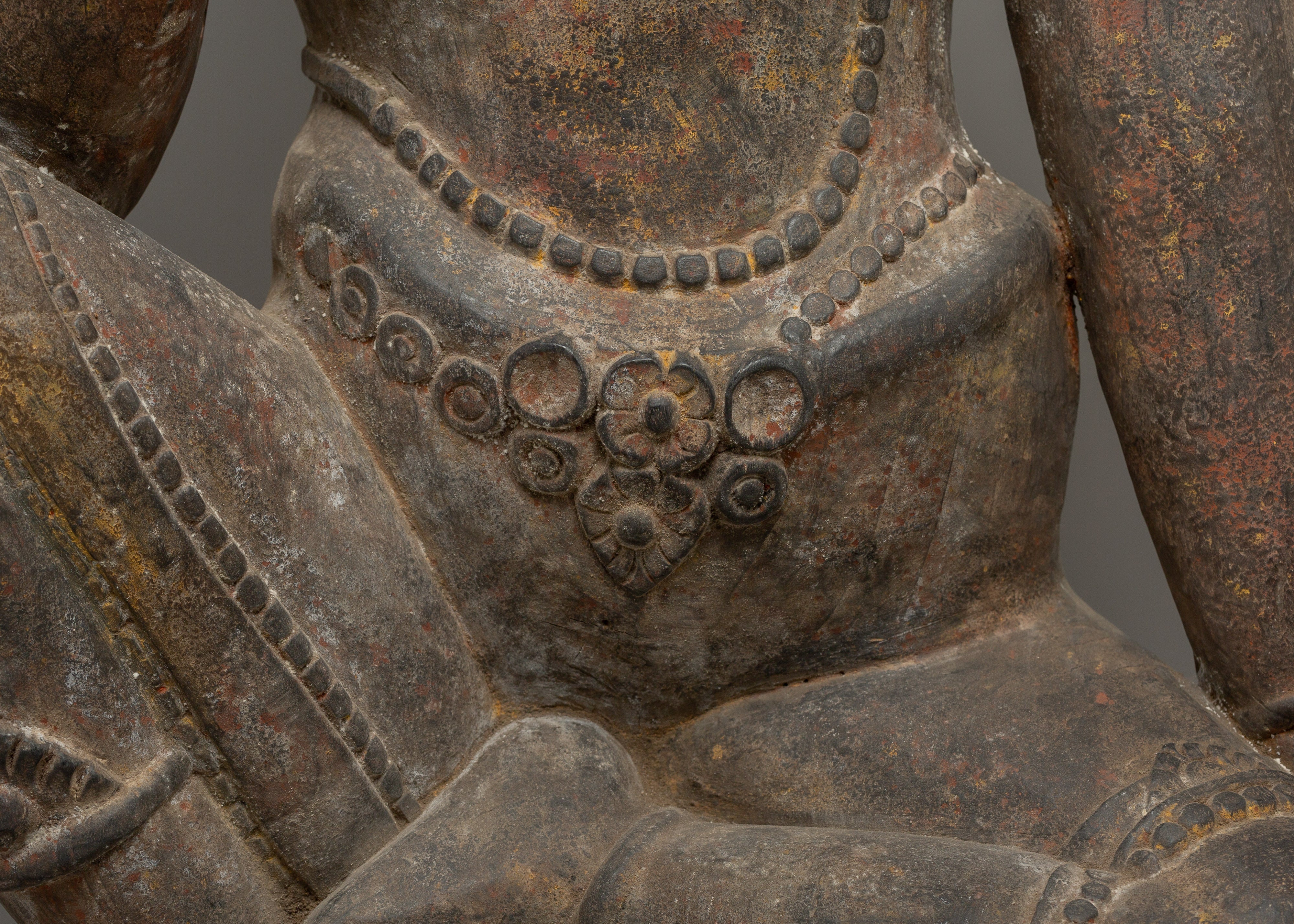 Handcarved Wooden Lokeshwor Statue | Divine Buddhist Protector