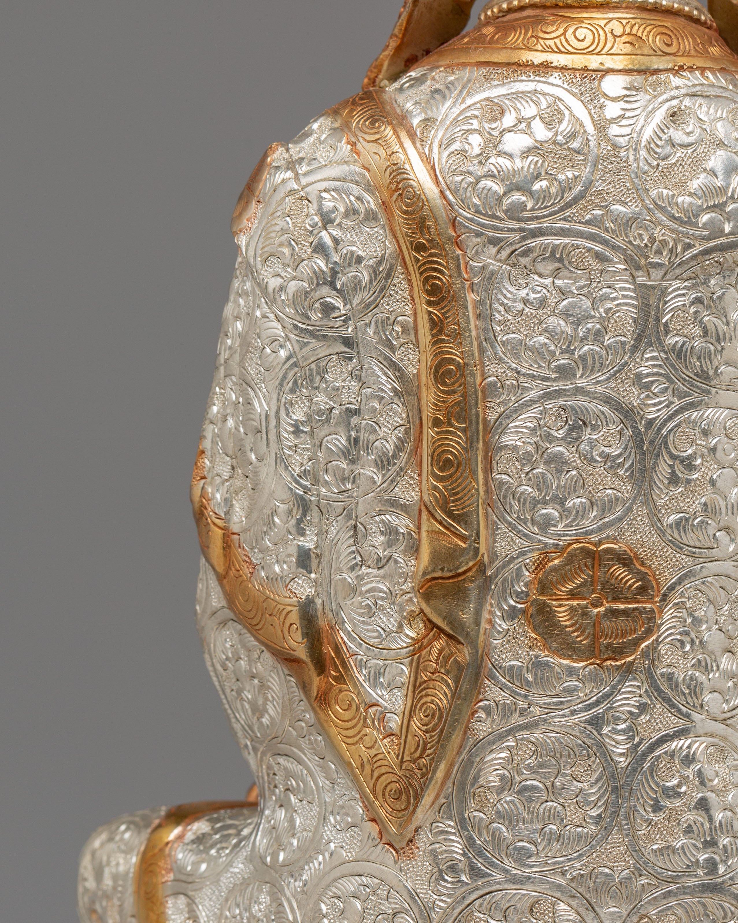 Buddhist Crown Shakyamuni Buddha Statue | Handcrafted Tibetan Deity Sculpture