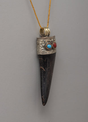 Handcrafted Ethically Sourced Goat Horn Pendant | Spiritual Significance