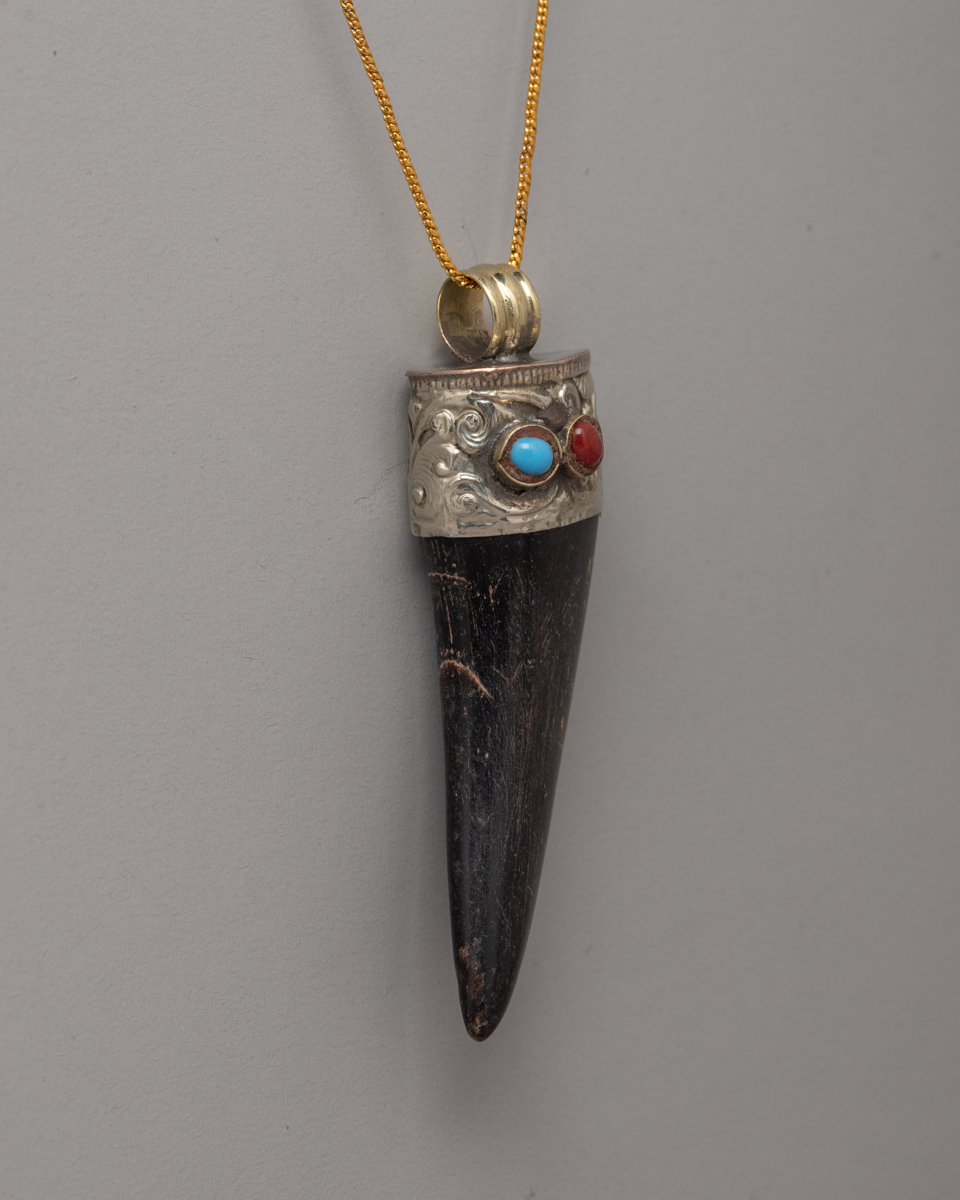 Handcrafted Ethically Sourced Goat Horn Pendant | Spiritual Significance