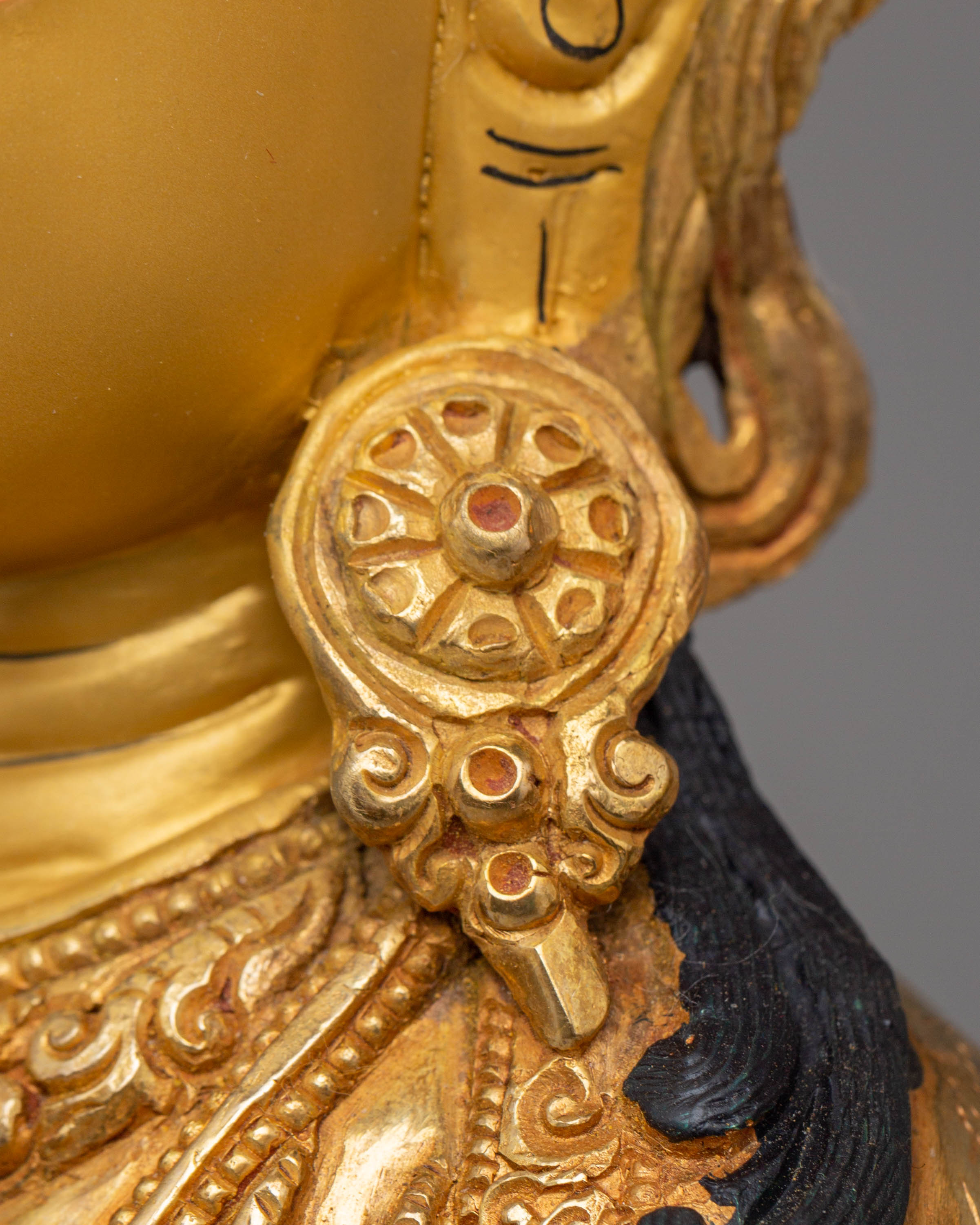 Handcrafted Copper Statue of Chenrezig with 24K Gold Gilding