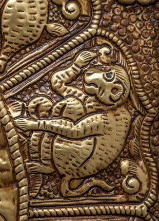 Yak Metal Wall Hanging Thanka Featuring Zodiac Sign Calendar for Spiritual Insight and Decorative Elegance