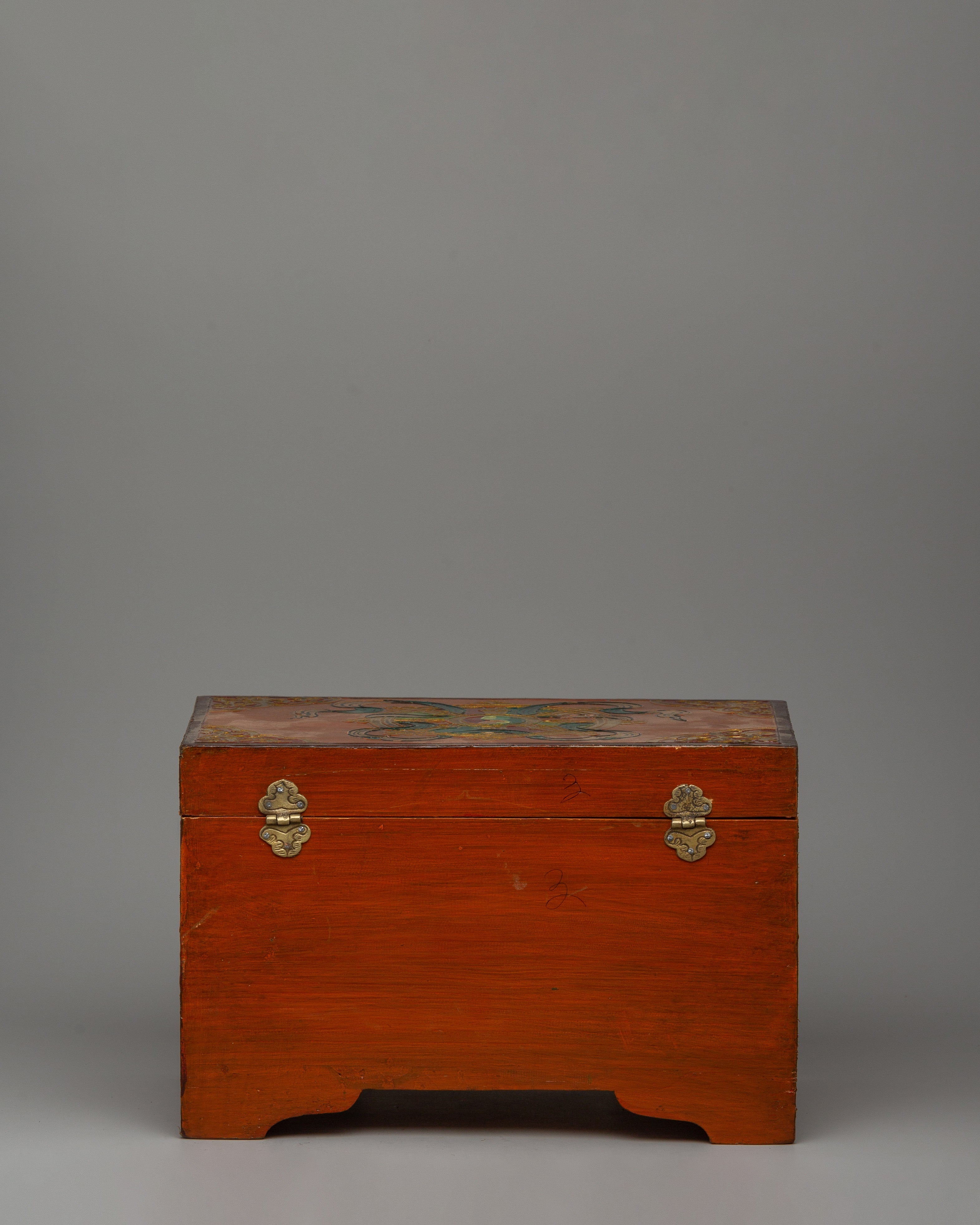 Wooden Tibetan Box | A Sacred Storage Piece