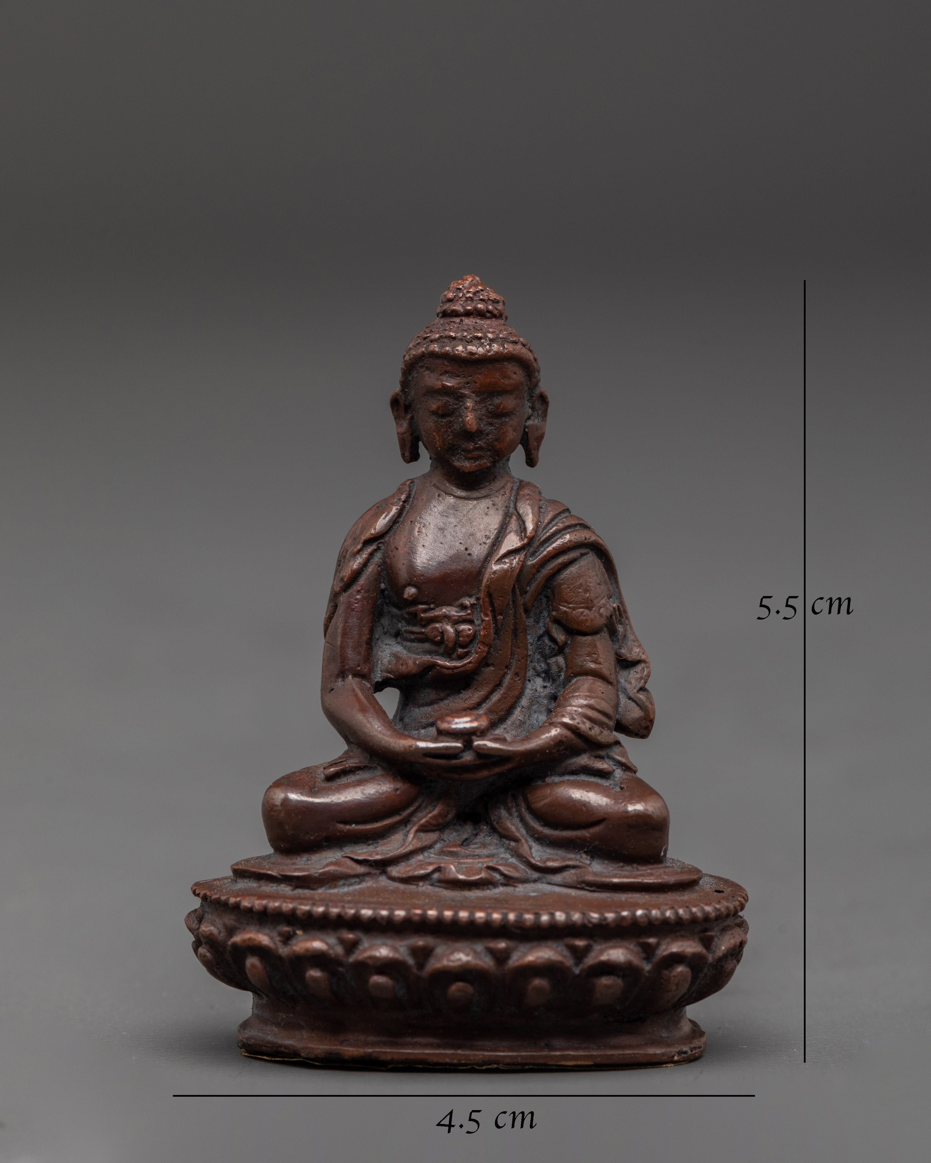 Amitabha Buddha Buddhist Sculpture | Oxidized Copper Meditation Statue