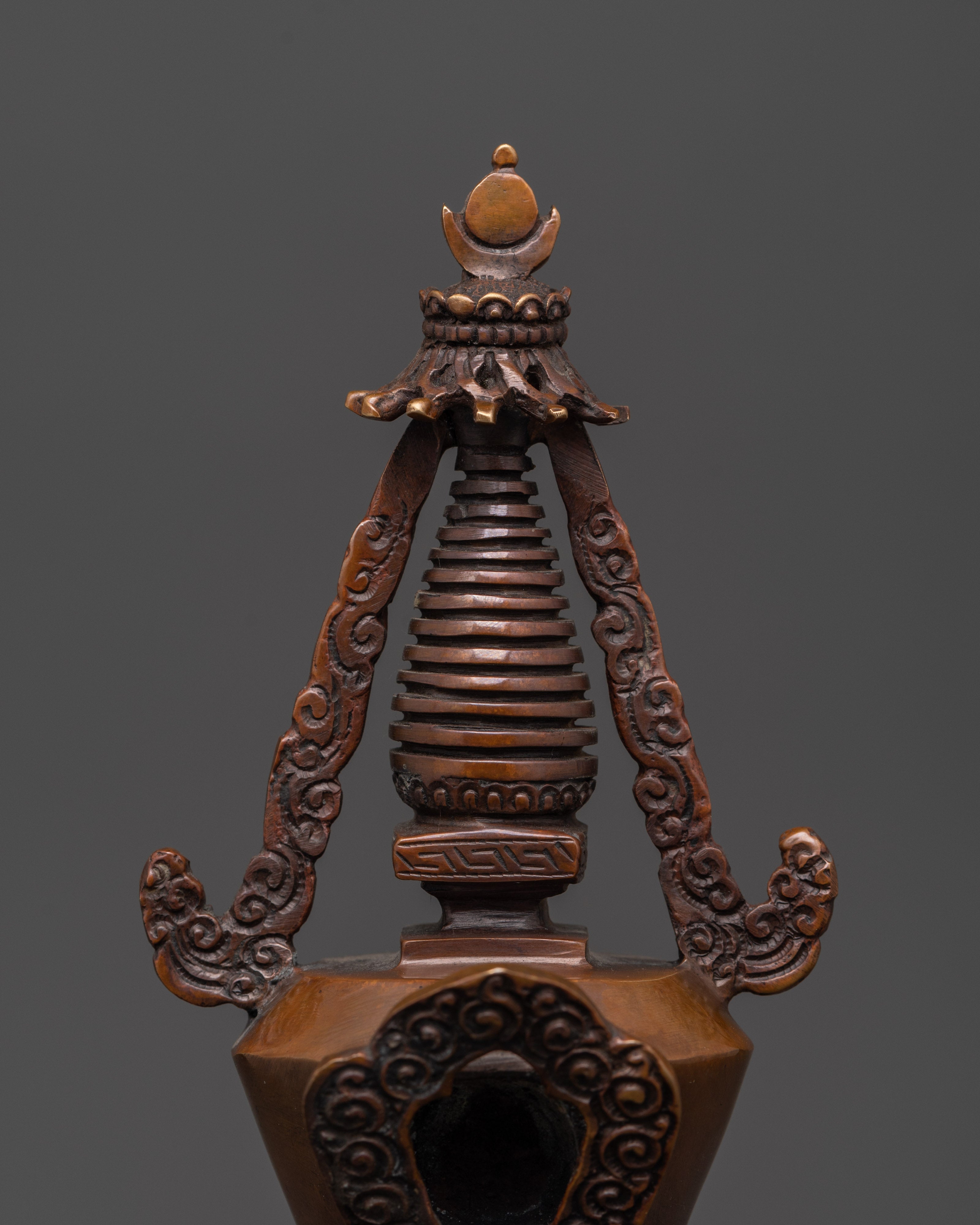 Sacred Copper Stupa for Altar | Buddhist Meditation Stupa