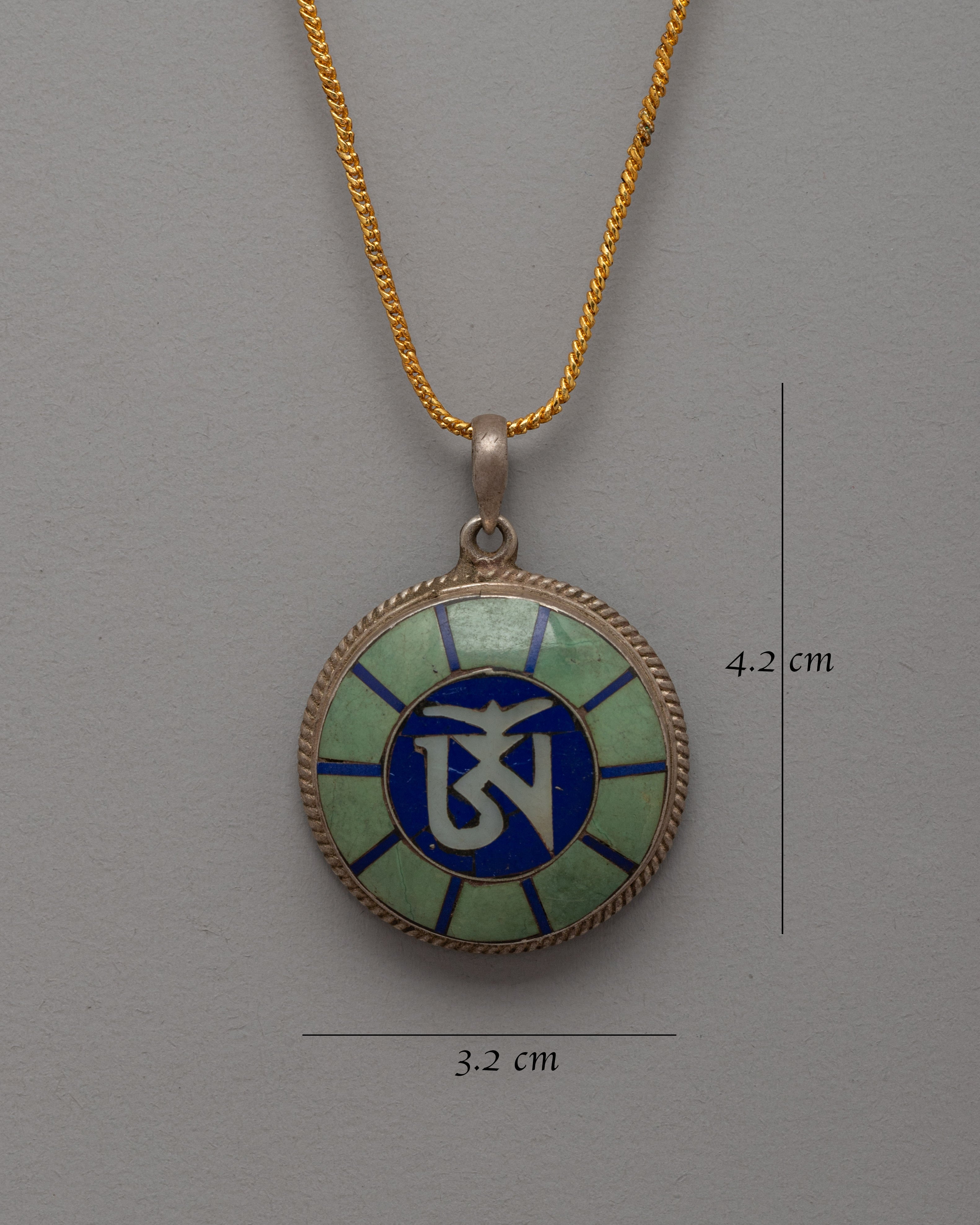 Handmade Om Locket | Sacred Jewelry with Lapis Lazuli and Turquoise