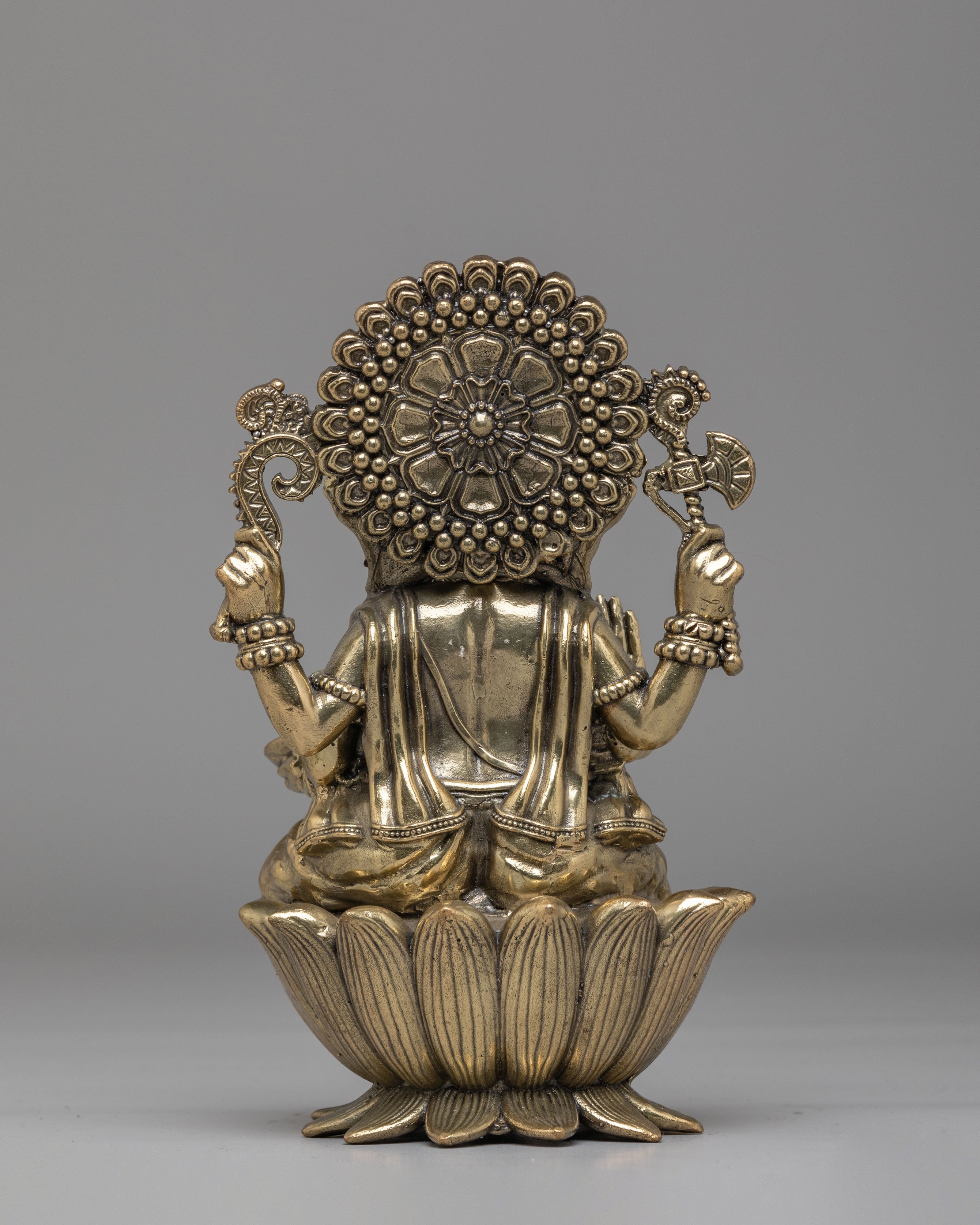 Traditional Ganesh Altar Sculpture | Copper and Bronze Hindu Deity Statue