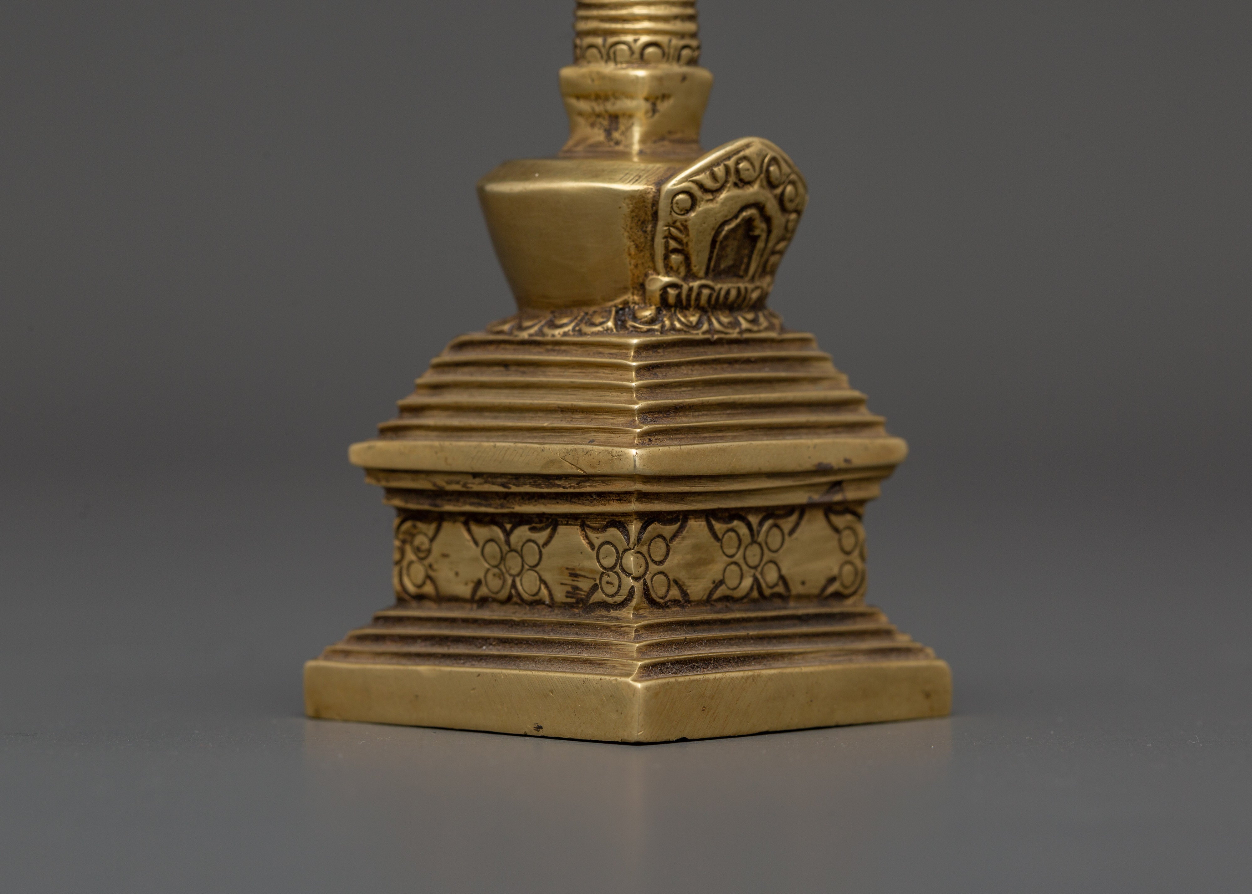 Handcrafted Brass Stupa for Altar | Tibetan Symbol of Wisdom