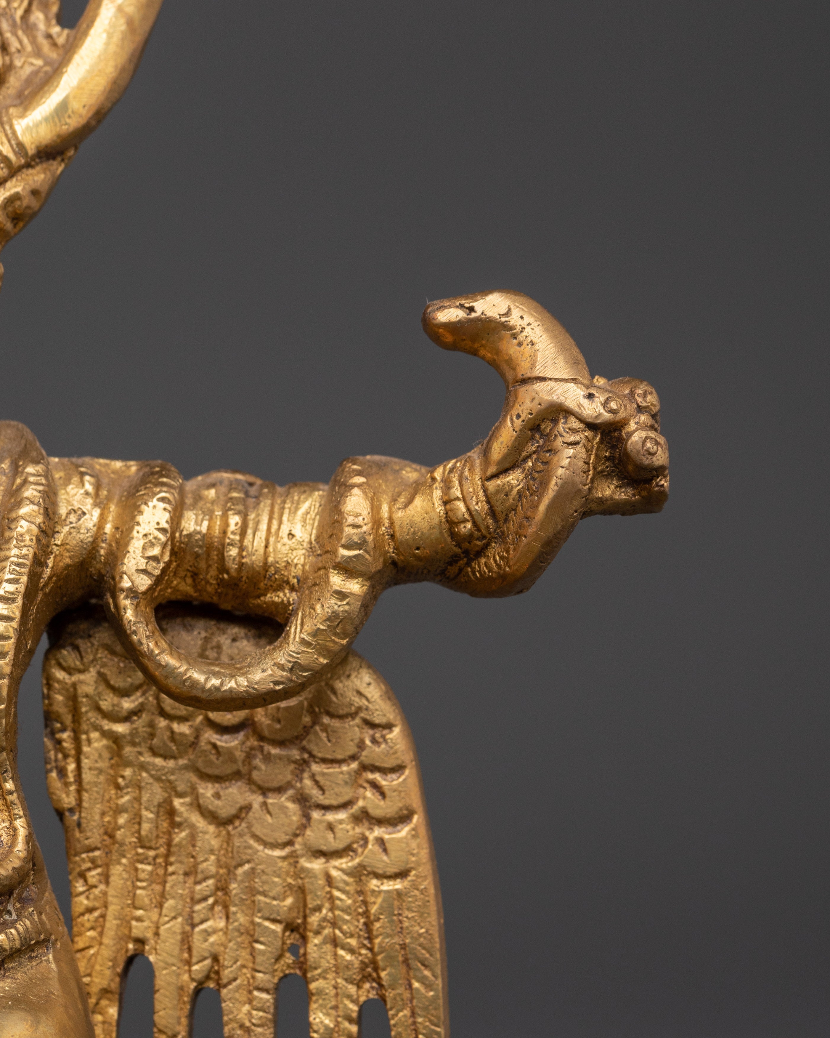 Handcrafted Tibetan Garuda Protector | Brass Buddhist Statue