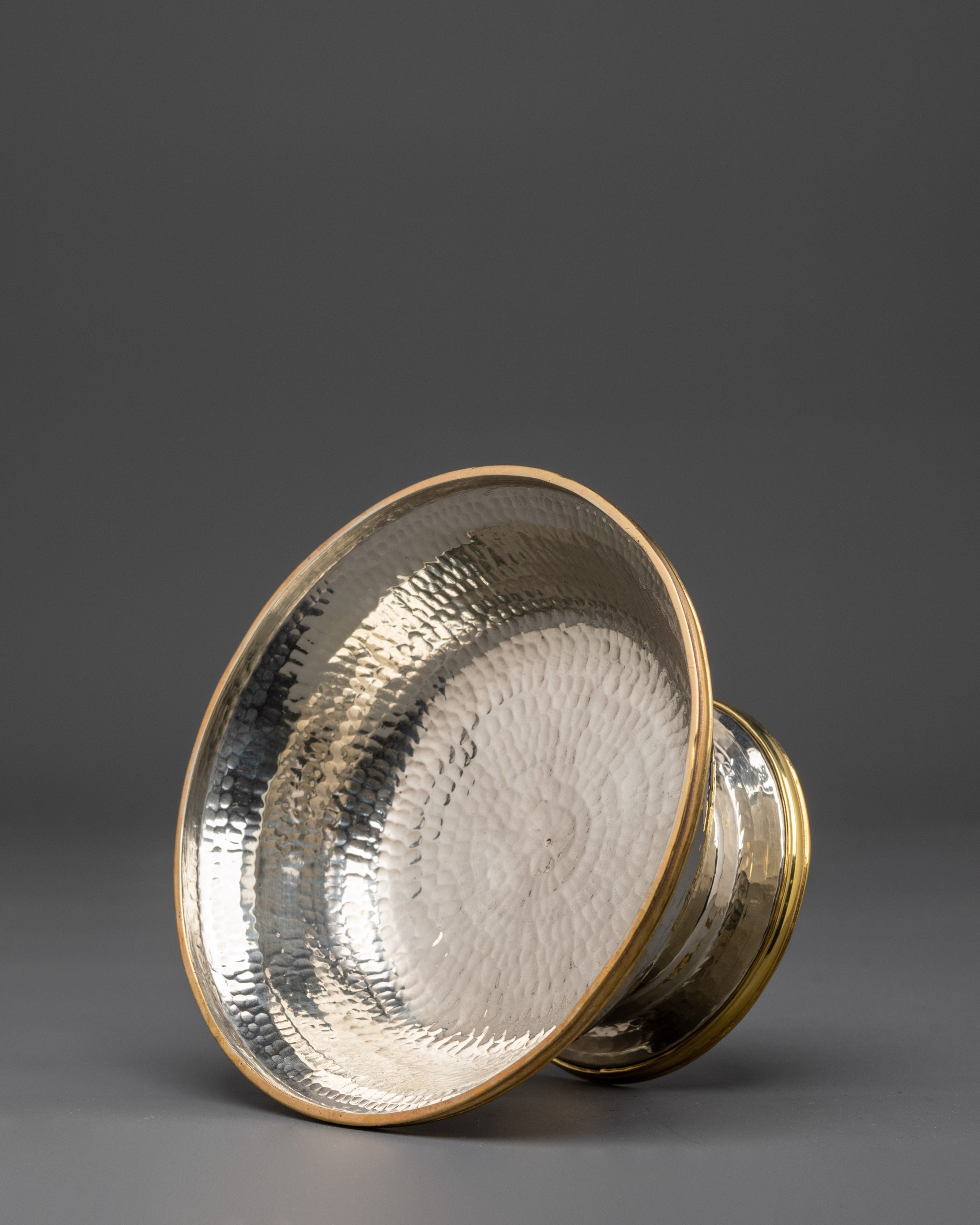 Tibetan Serkyem Offering Set | Copper & White Metal Offering Bowl