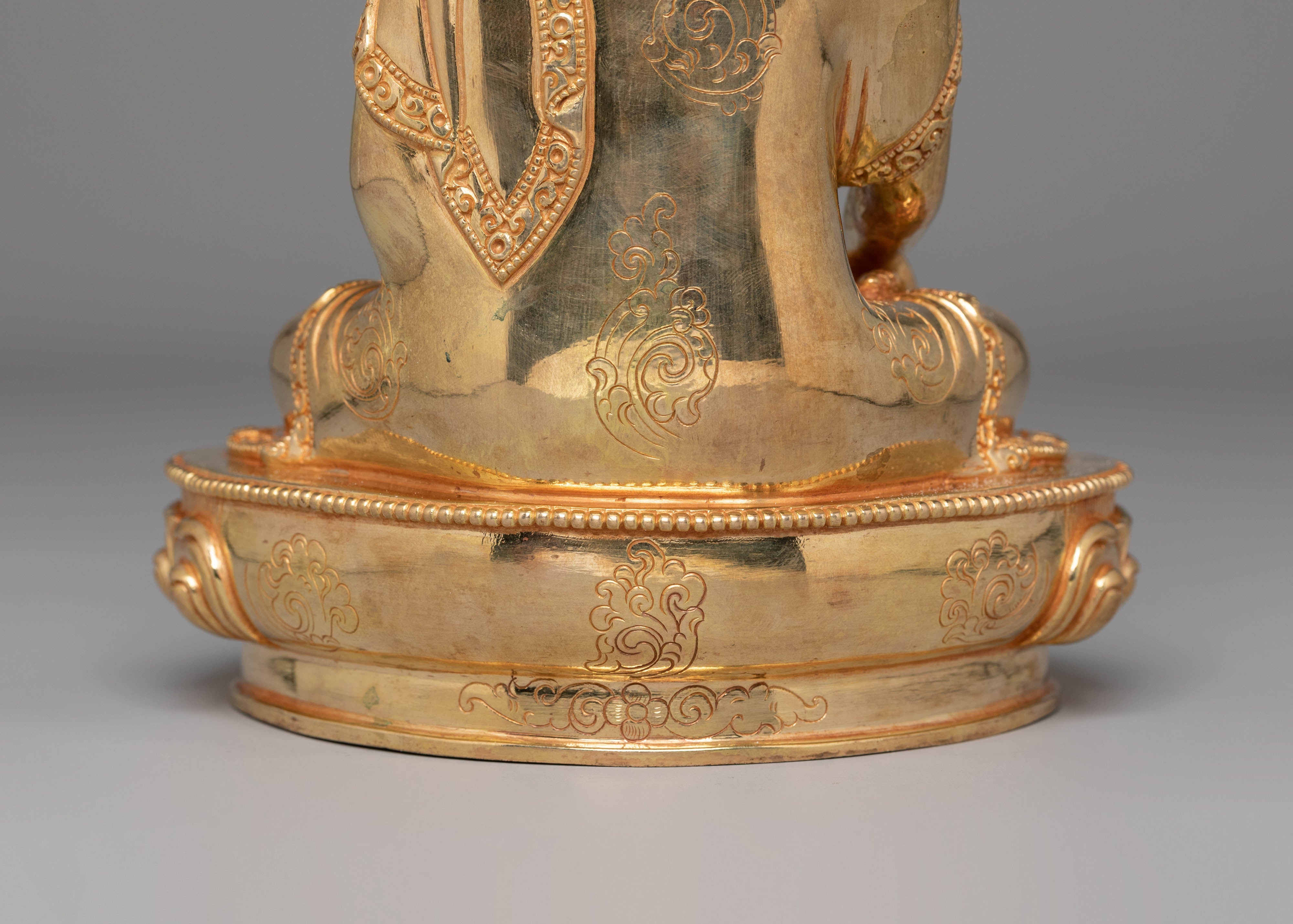 Shakyamuni Buddha Copper Statue for Decor | 24K Gold Plated Tibetan Art