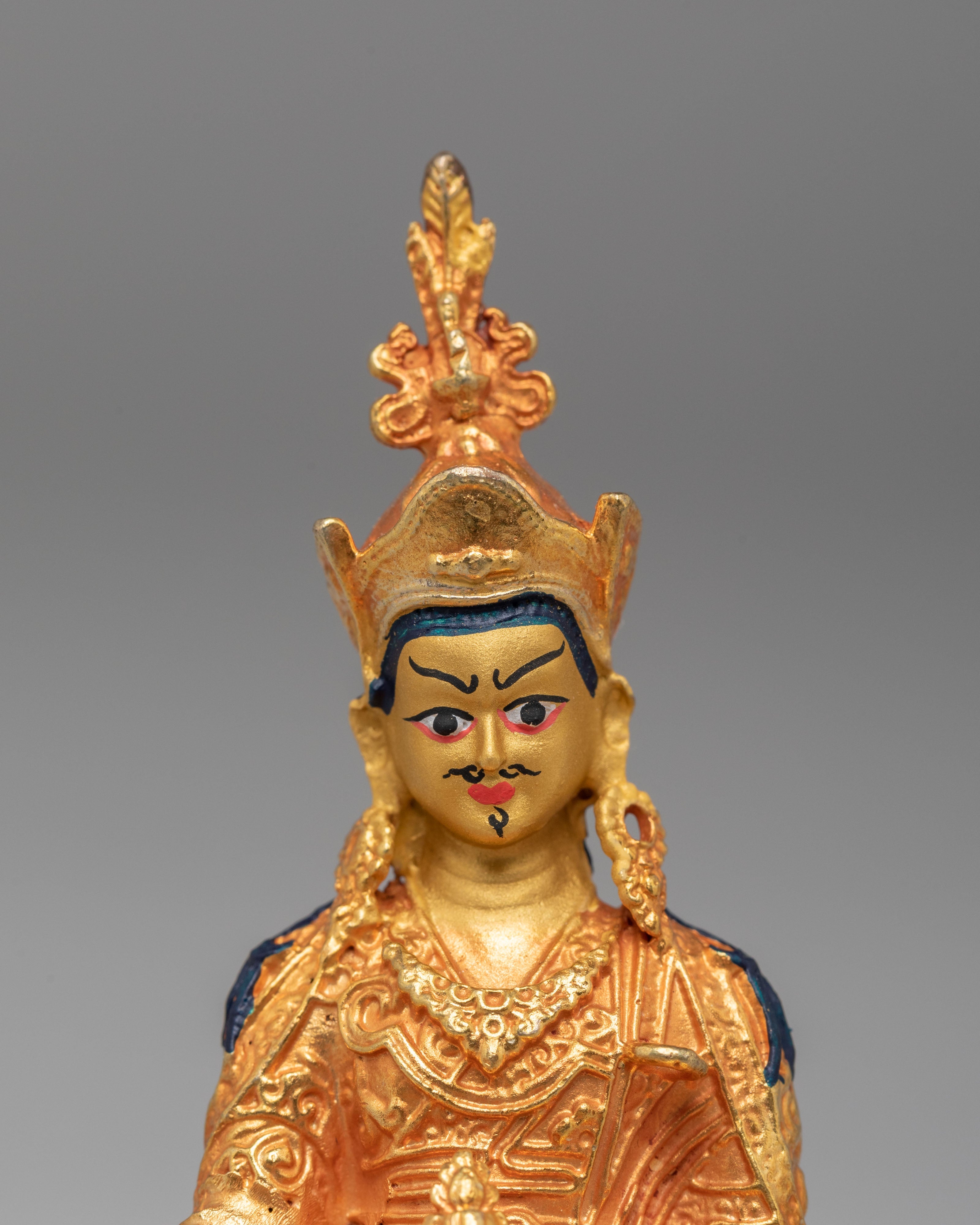 Tibetan Lotus Born Guru Rinpoche Sculpture | Handmade Artwork