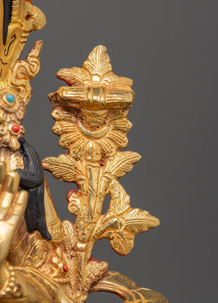 Tibetan Wisdom Deity Manjushri Statue | Bodhisattva of Wisdom and Insight