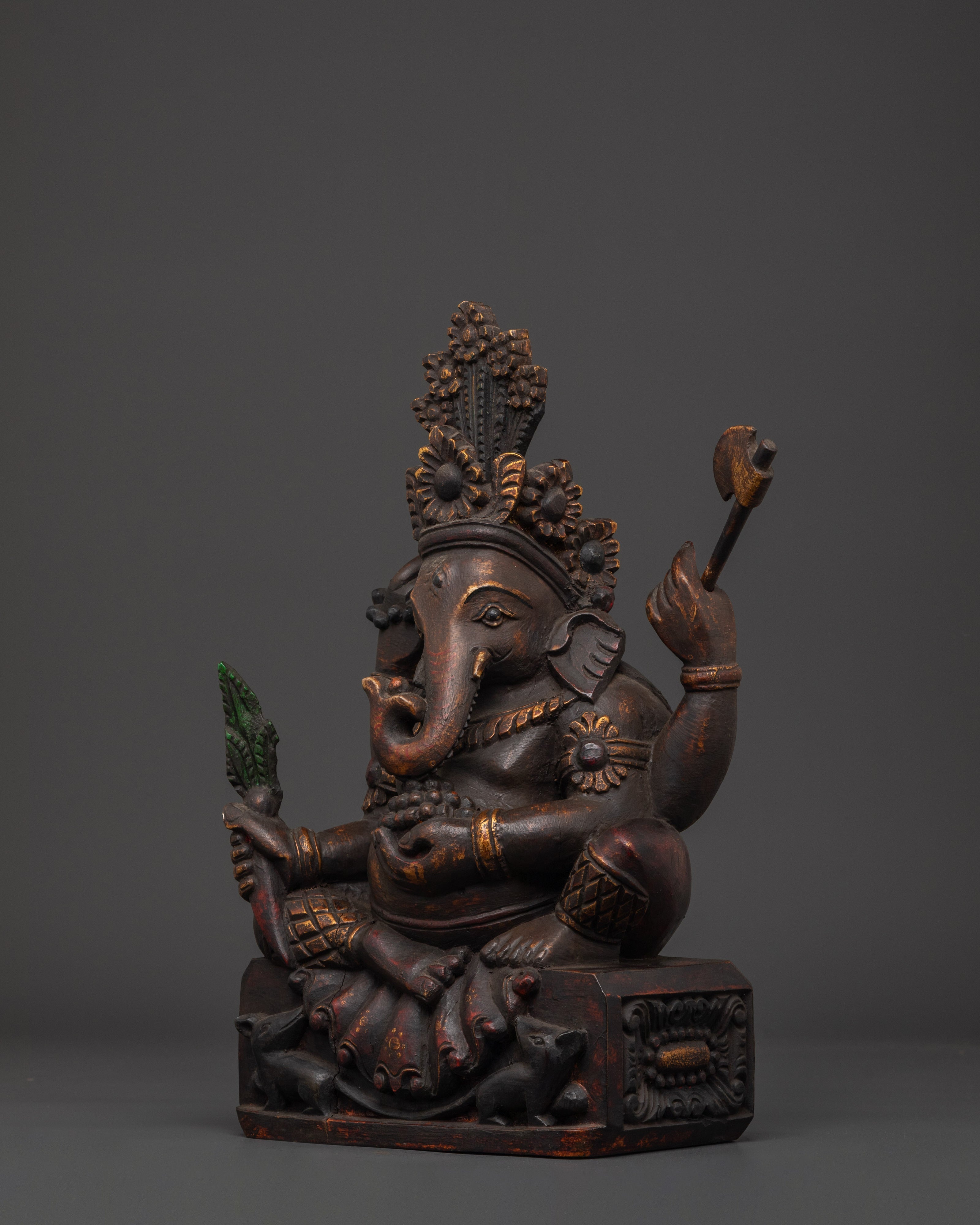 Divine Symbol of Wisdom Ganesha Sculpture | Hindu Elephant God Statue