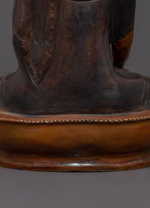 Beautiful Oxidized Copper Shakyamuni Buddha | Spiritual Decor & Buddhist Practice